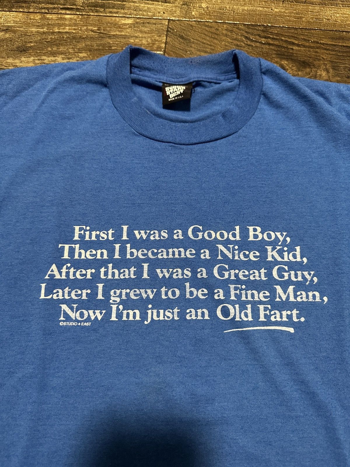 Vintage Vintage 90s Screen Stars “Good Boy/Old Fart” T-Shirt Size US XL / EU 56 / 4 - 1 Thumbnail