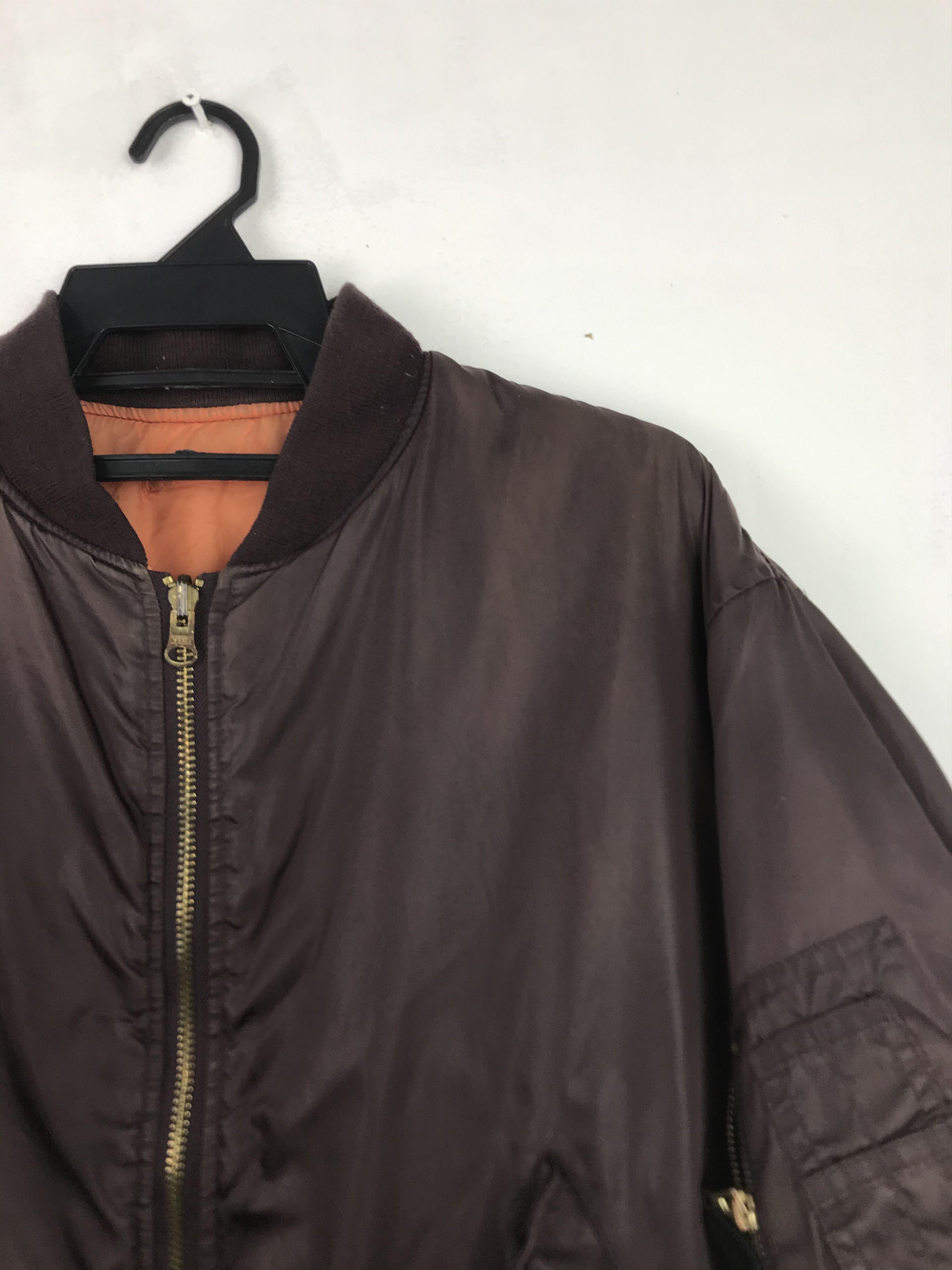Japanese Brand Vintage Maroon Bomber Jacket Sunfaded Distressed Size US XXL / EU 58 / 5 - 4 Thumbnail