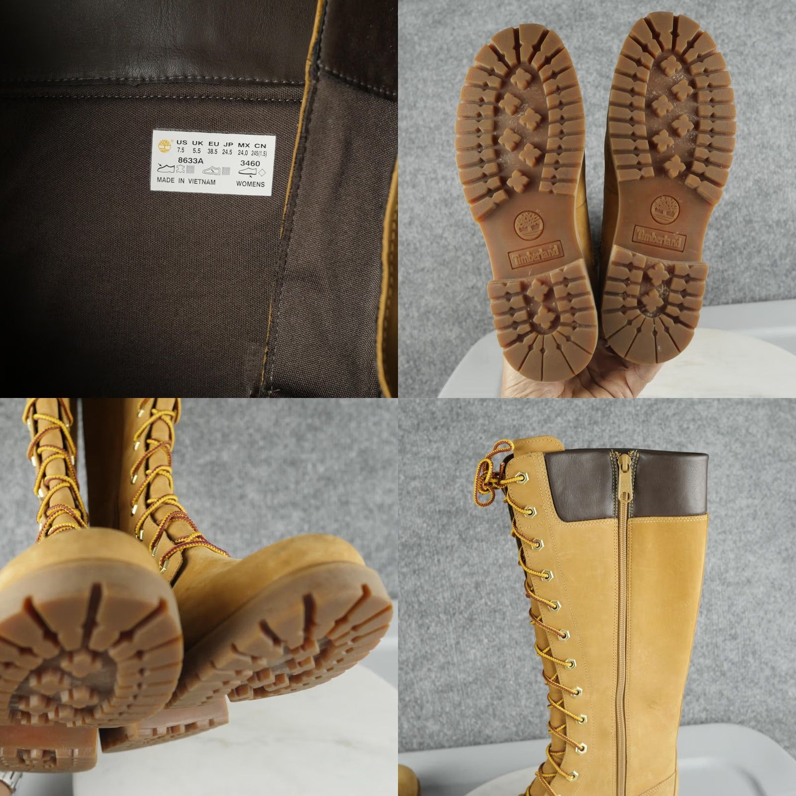 Timberland VINTAGE Timberland Boots Womens Size 7.5 Brown Knee High Lace Up 8633A Combat Outdoor Waterproof Nubuck Size US 8 / IT 38 - 8 Thumbnail