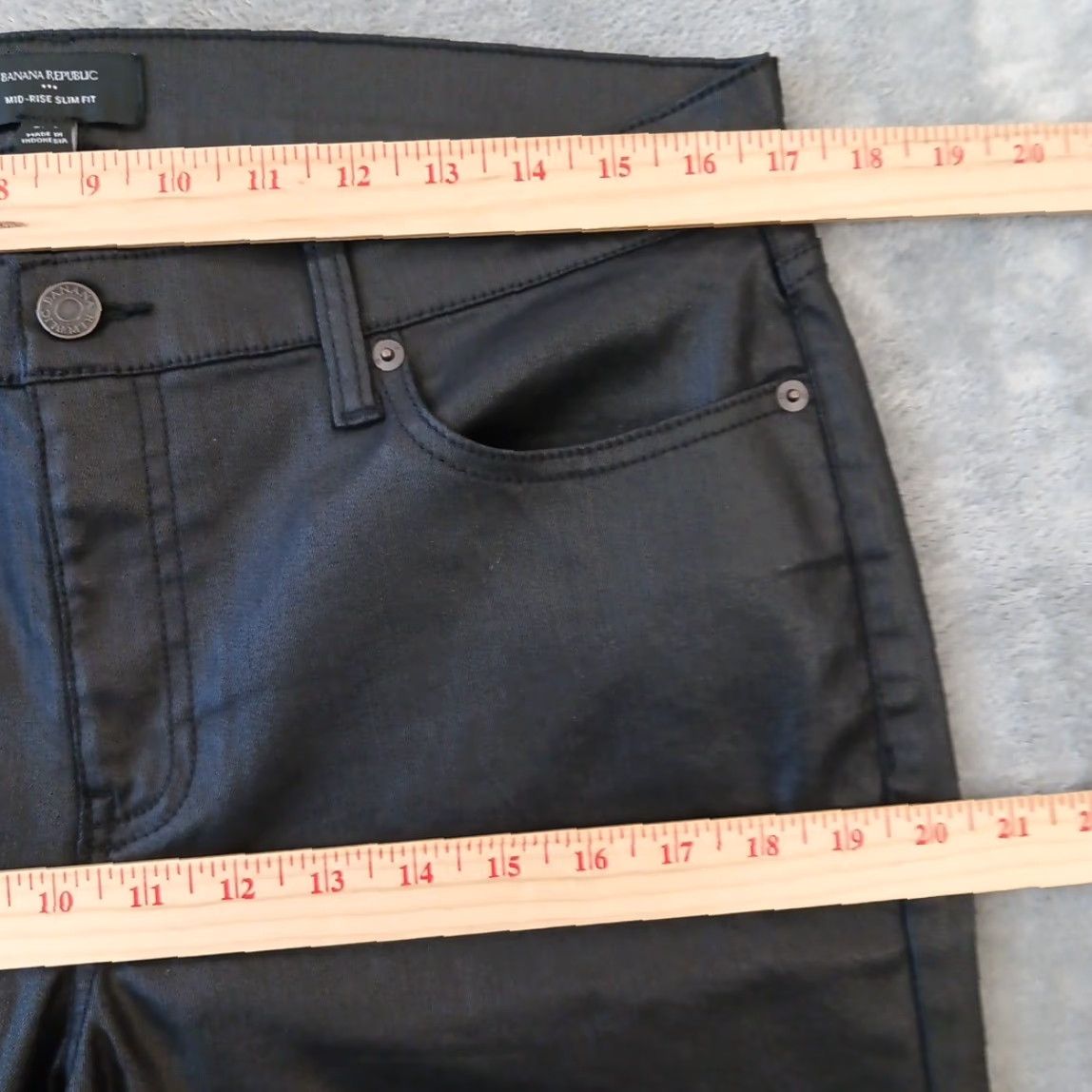 Banana Republic Banana Republic Pants Womens Size 31 Black Mid Rise Slim Fit Stretch Coated New Size 24" / US 00 / IT 34 - 2 Thumbnail