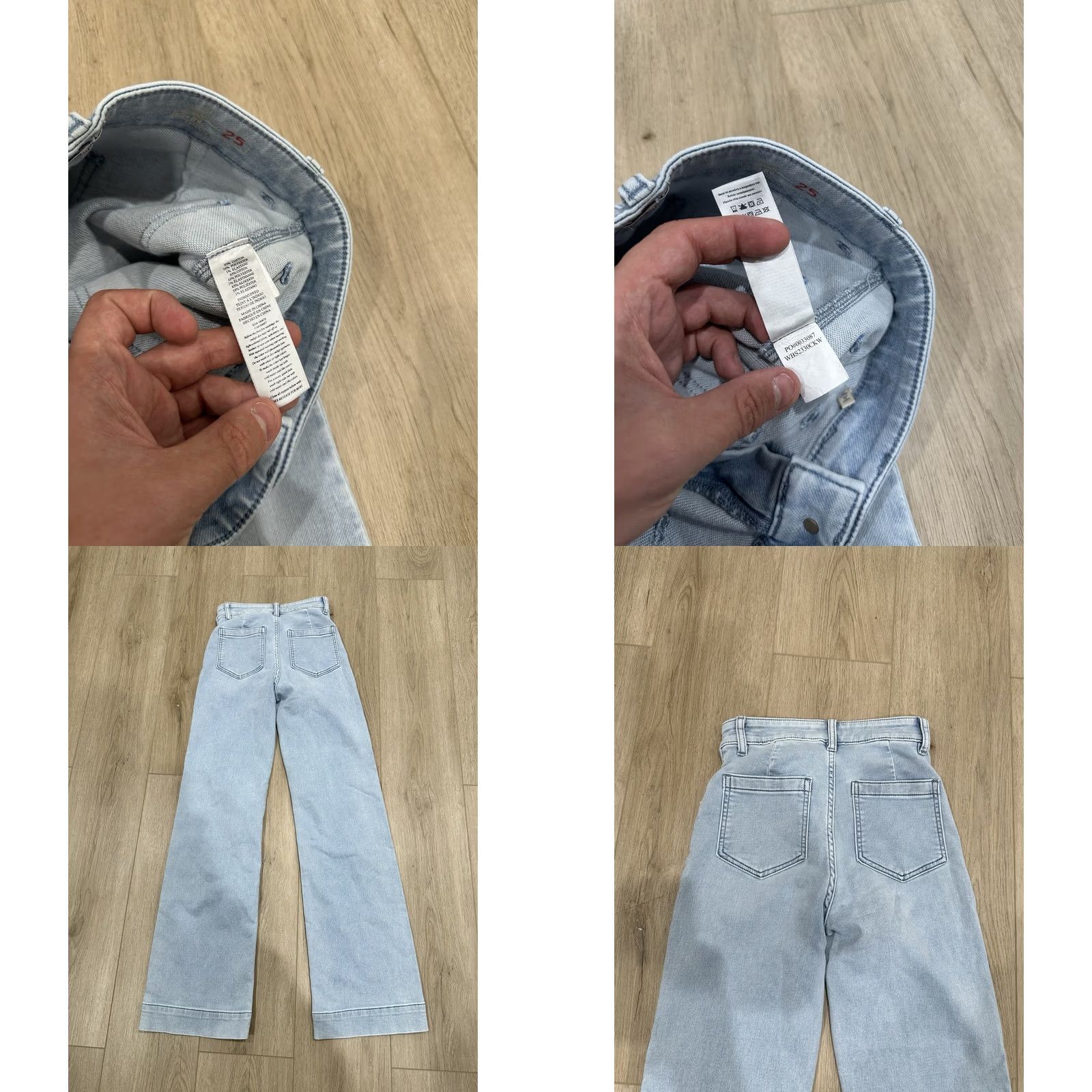 Faherty NWT Faherty Jeans Wide-Leg Patch Pocket Cotton Blend 25 Blue Womens Size 42" / US 20 - 8 Thumbnail