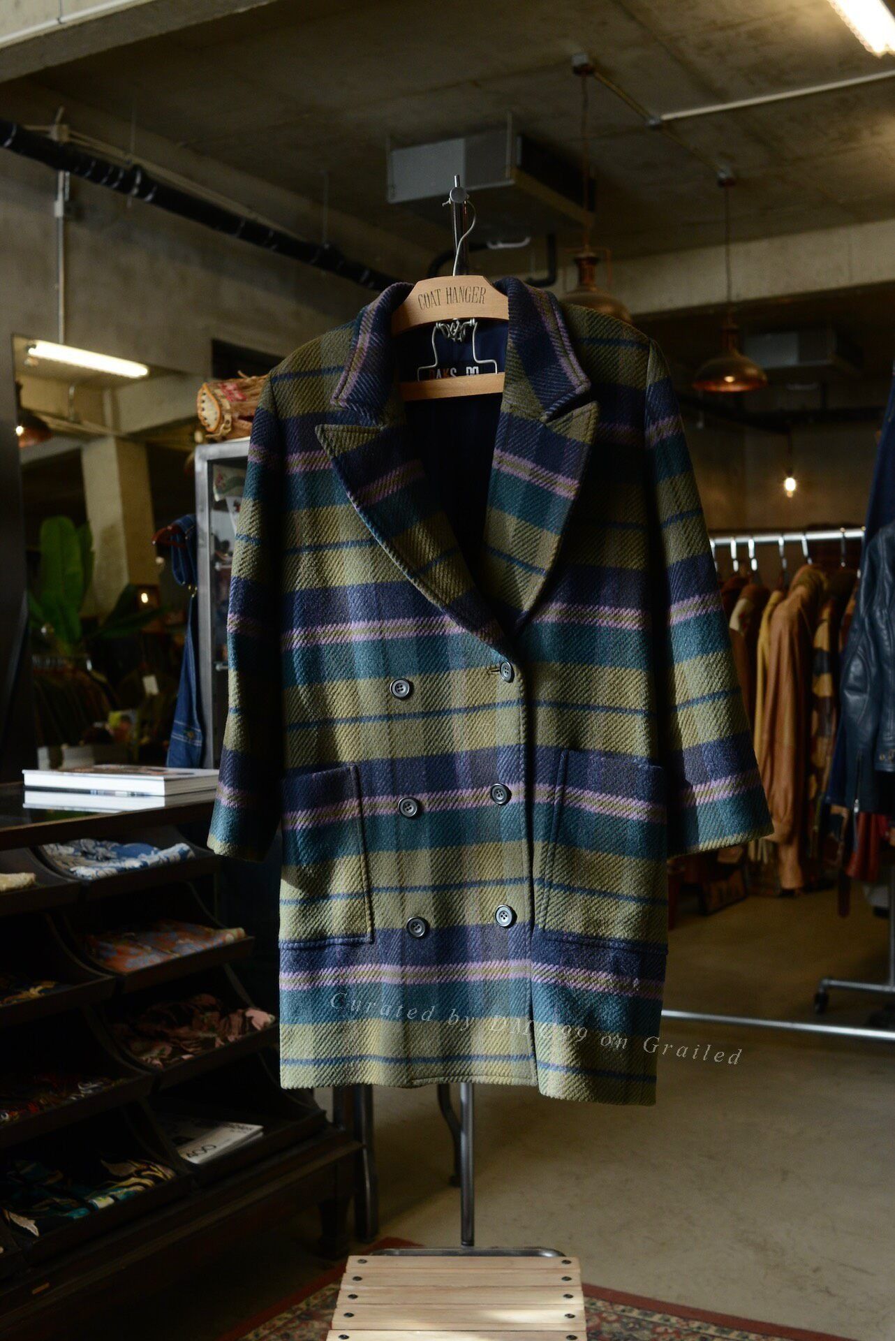 DAKS DAKS Plaid Double-Breasted Wool Coat Size US M / EU 48-50 / 2 - 1 Thumbnail