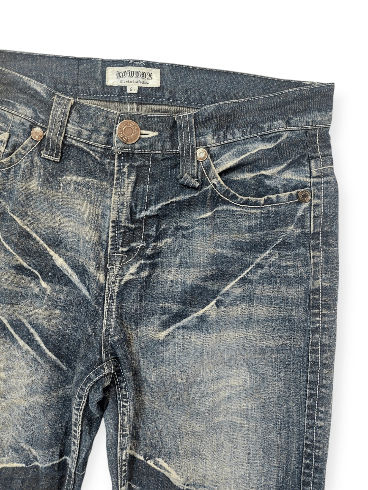 LOWBOX Vintage Lowbox Punk Distressed Denim Size US 33 - 7 Thumbnail