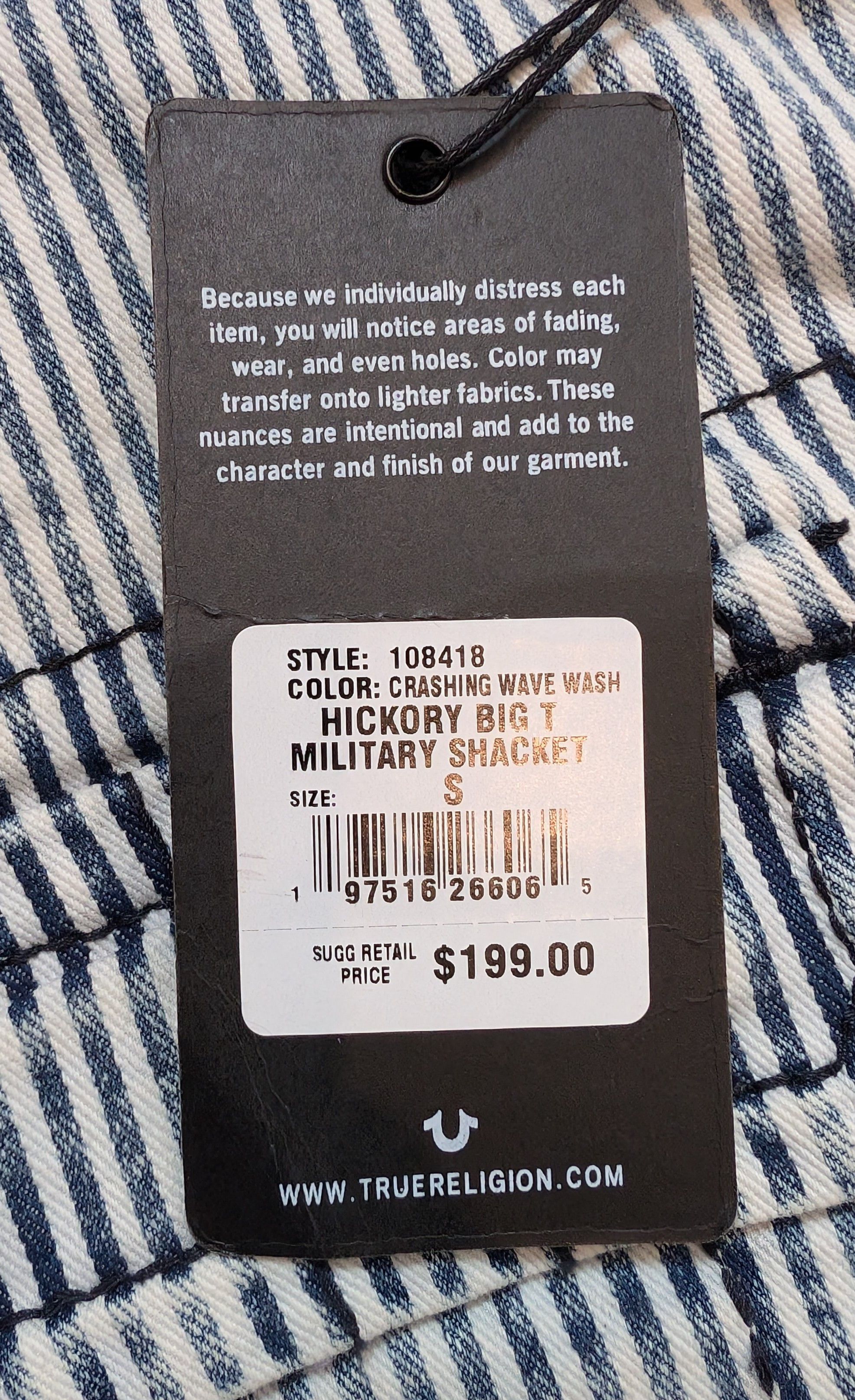 True Religion NWT True Religion Hickory Big T Striped Shacket Size US S / EU 44-46 / 1 - 4 Thumbnail