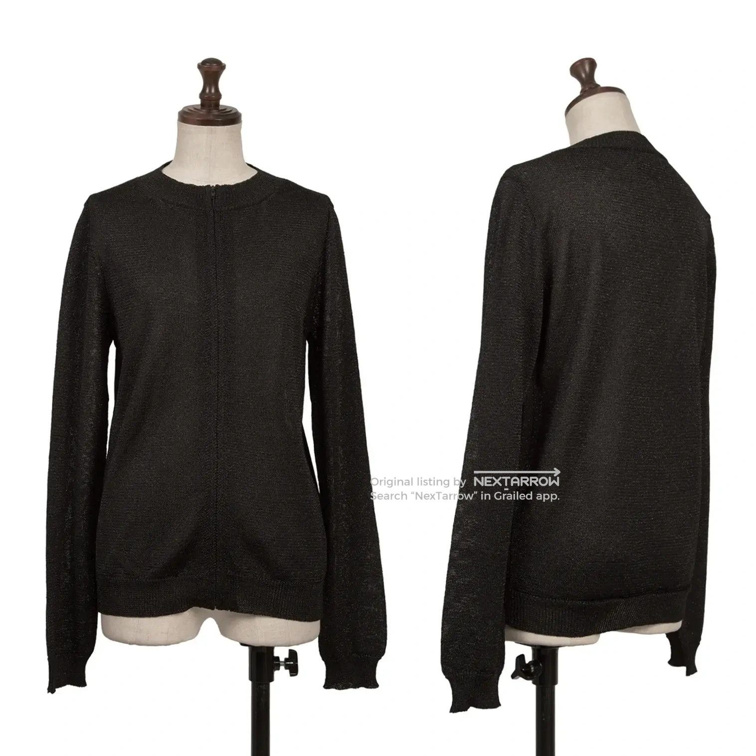 Glitter Zip-Up Knit Cardigan In Black, Men's