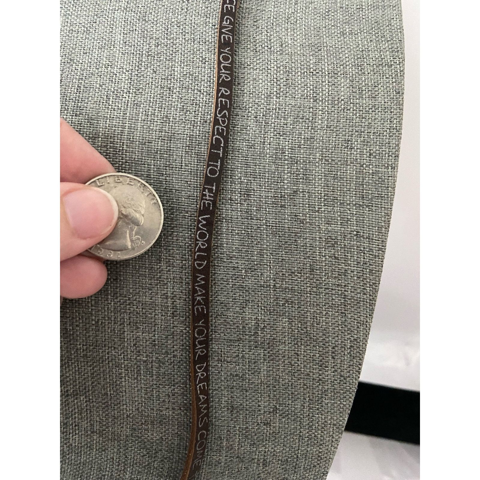 Other Brown Leather Positive Affirmation Necklace Size ONE SIZE - 2 Thumbnail