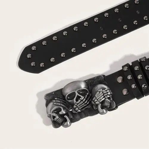 Jewelry Skull Rivet Belts Size ONE SIZE - 3 Thumbnail