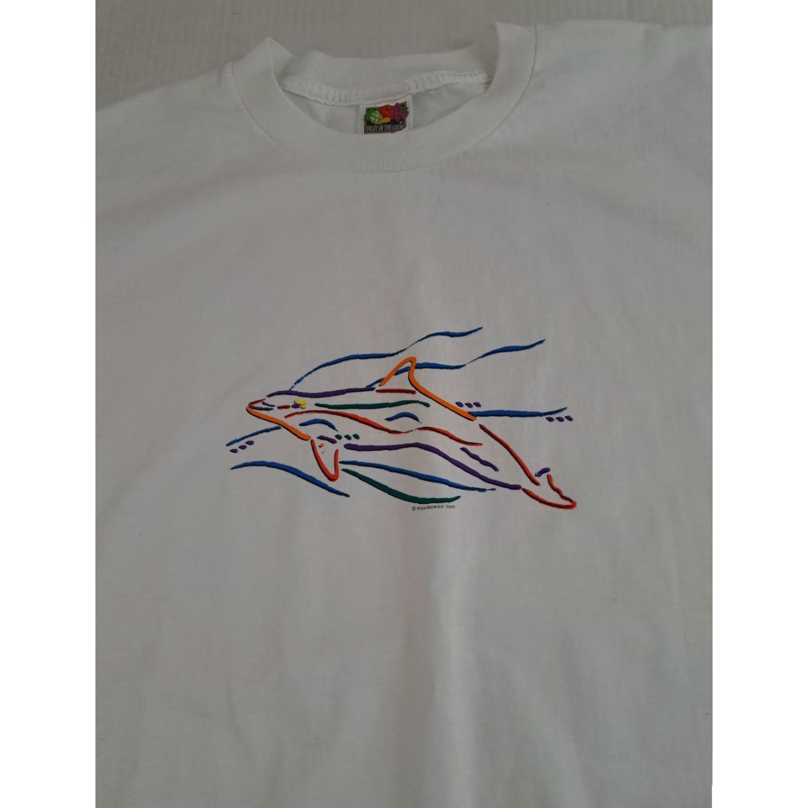 Fruit Of The Loom VINTAGE Porpoise Marine Life Embroidered White T-Shirt Fruit of the Loom XL Shirt Unisex Adults White Embroidered Marine 1990s Mens Womens Size US XL / EU 56 / 4 - 2 Thumbnail