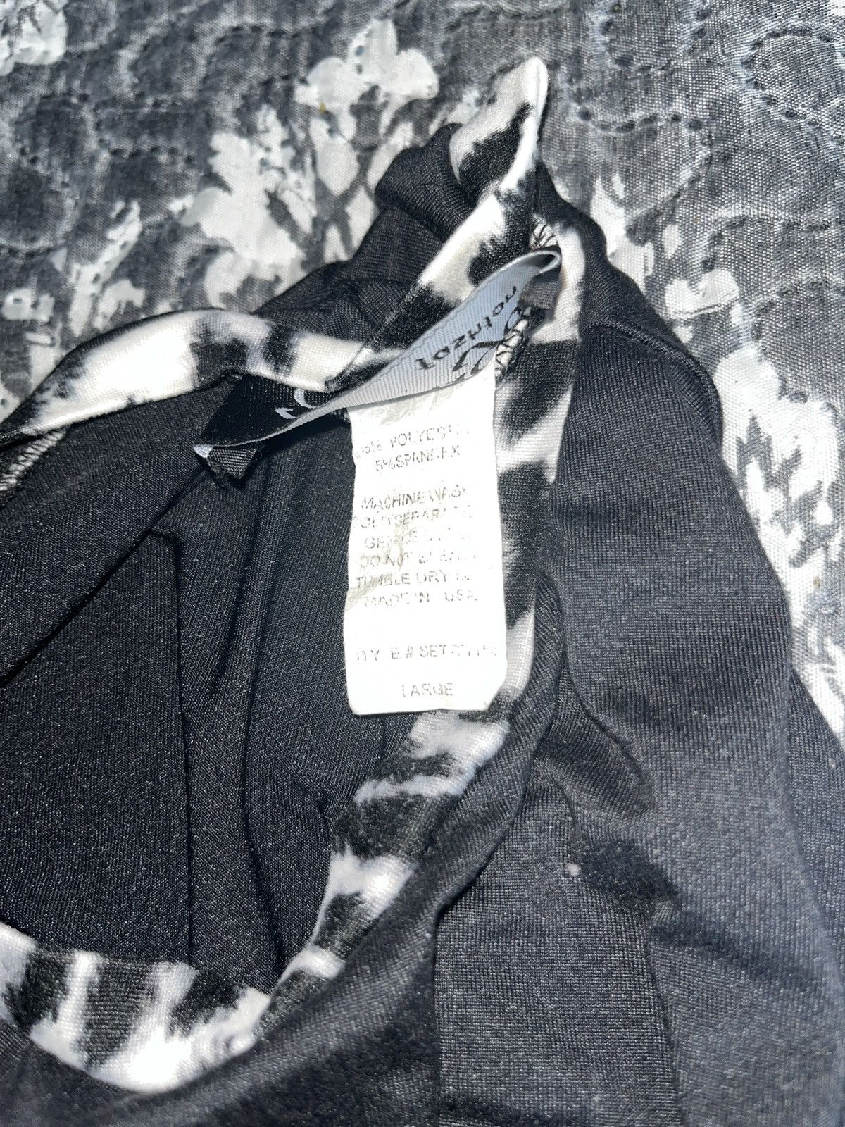 Other Yemaya Black Tie-Front Short Sleeve Top with Leopard Trim Size L / US 10 / IT 46 - 6 Thumbnail