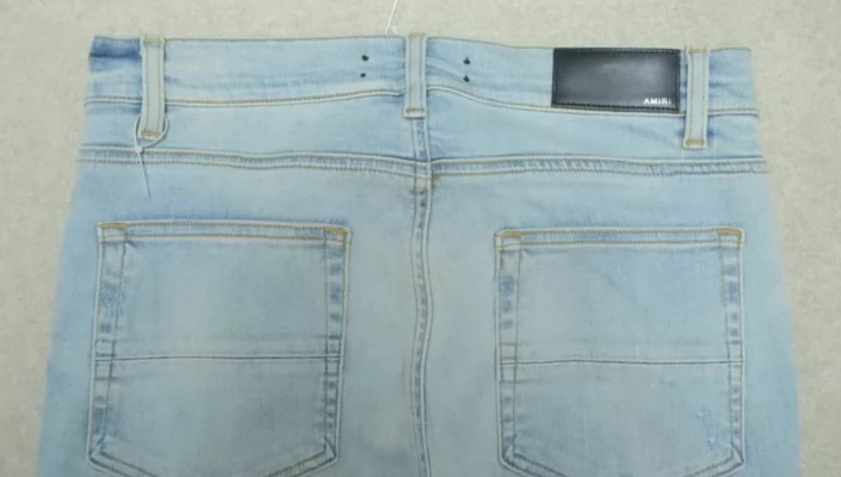 Amiri Amiri Blue Washed Knife Cut Damaged Jeans Casual Pants Size US 33 - 6 Thumbnail