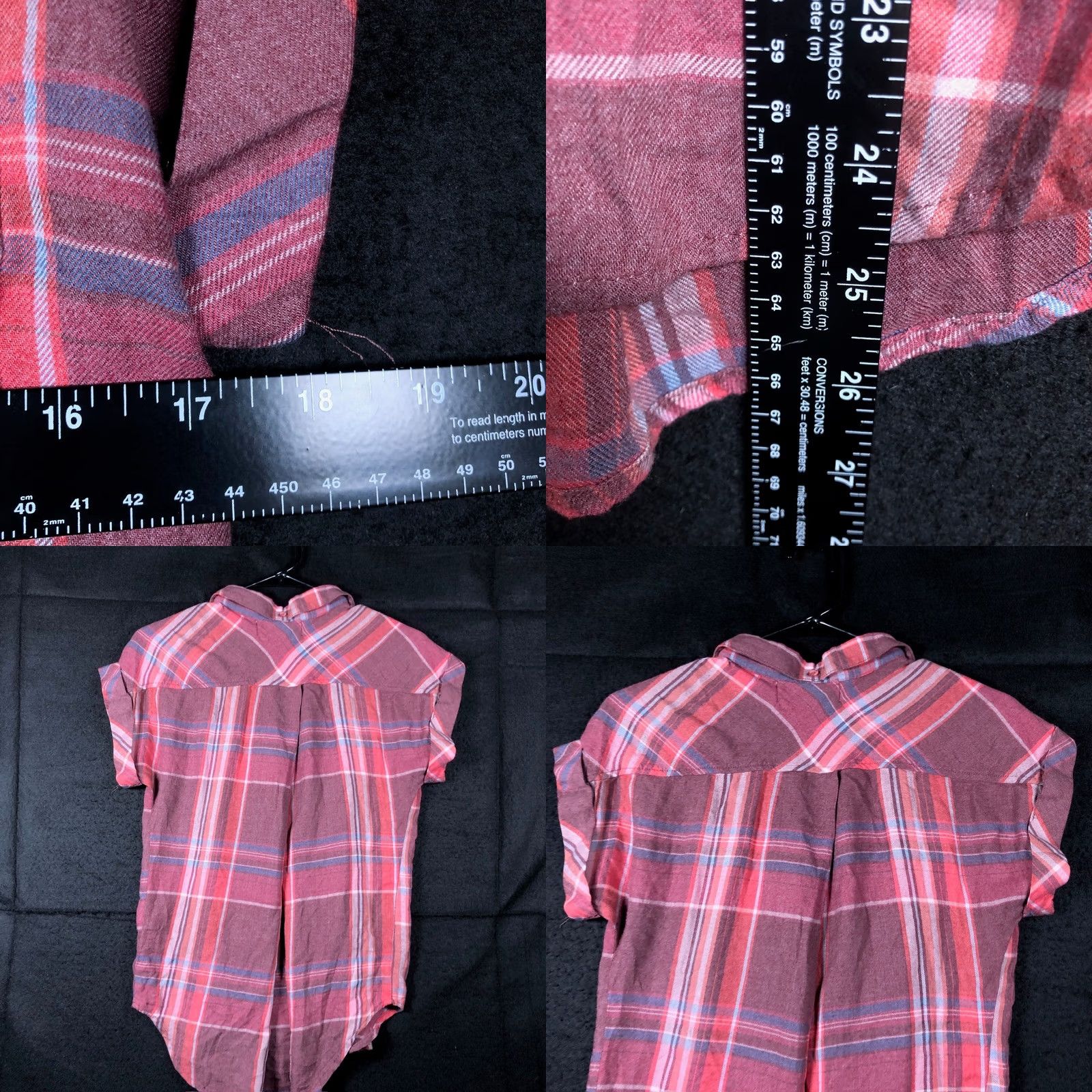 CLOT Cloth & Stone Womens Shirt Multicolor Plaid Short Sleeve Button Down V Neck S Mens Girls Boys Size S / US 4 / IT 40 - 8 Thumbnail