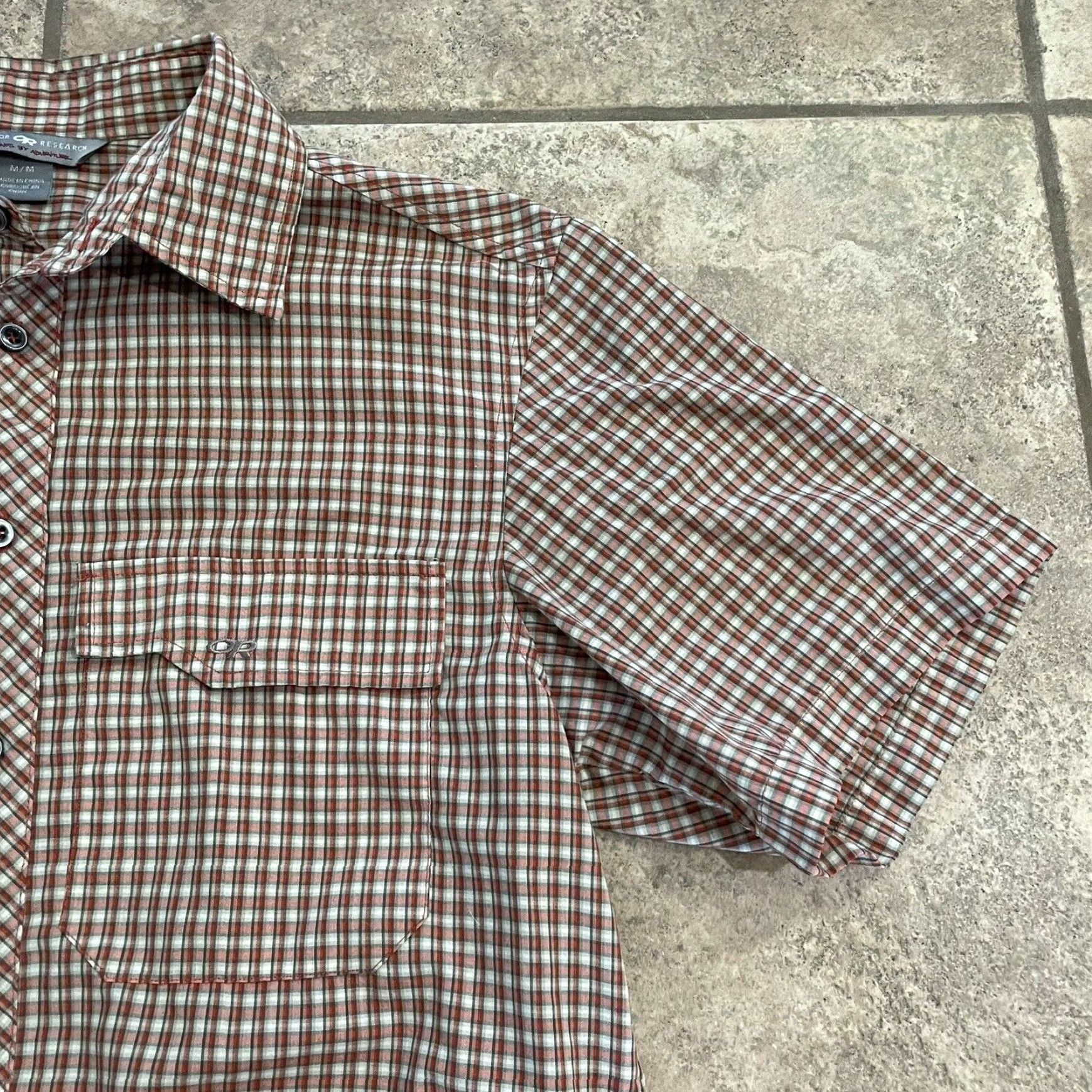 Outdoor Research Outdoor Research Red Short Sleeve Button Down Checkered Pocket Shirt Mens M Size US M / EU 48-50 / 2 - 2 Thumbnail