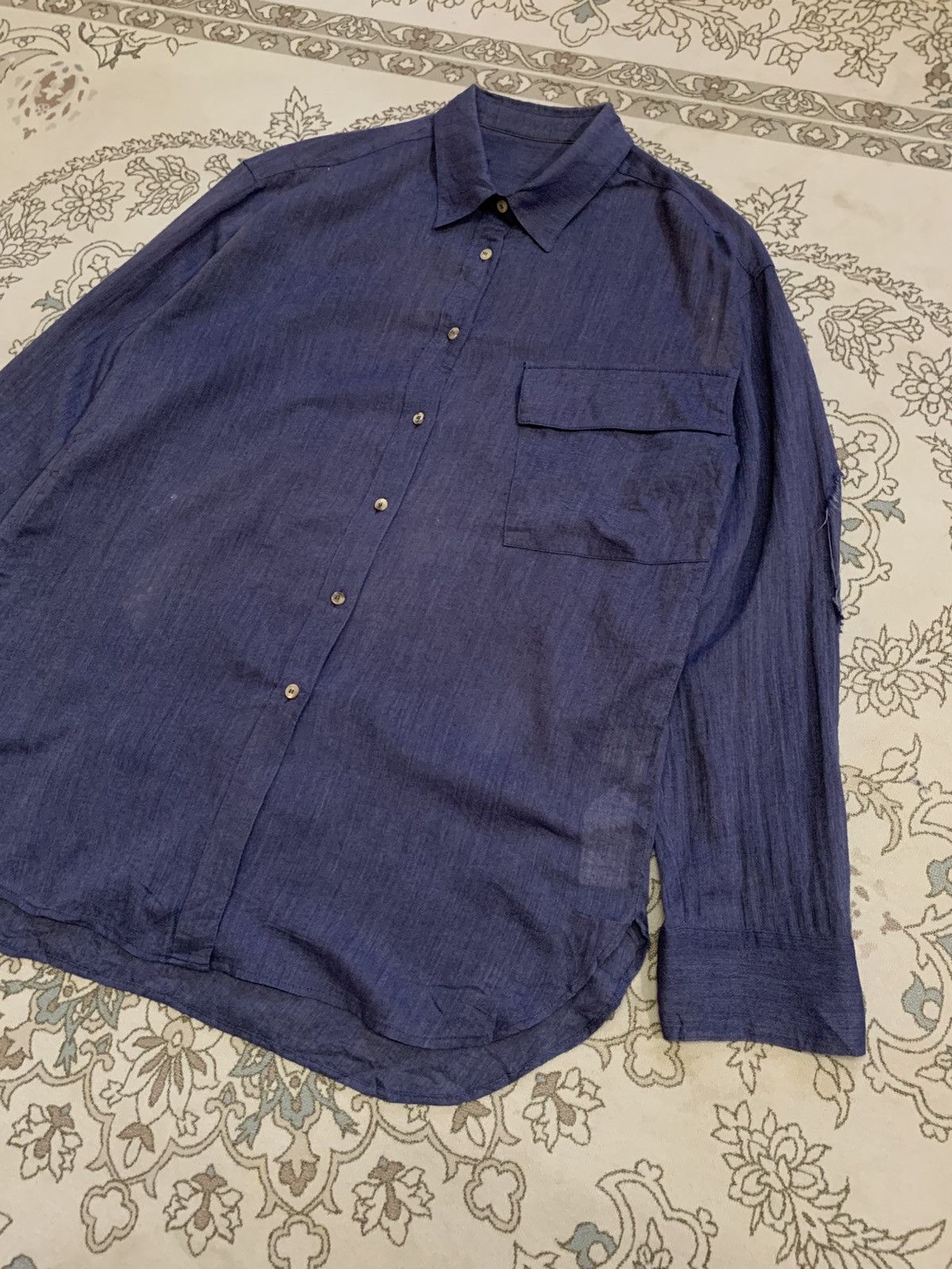 Matin Kim MATIN KIM COTTON LINEN ELBOW PATCH BUTTON UPS SHIRT Size US L / EU 52-54 / 3 - 4 Thumbnail