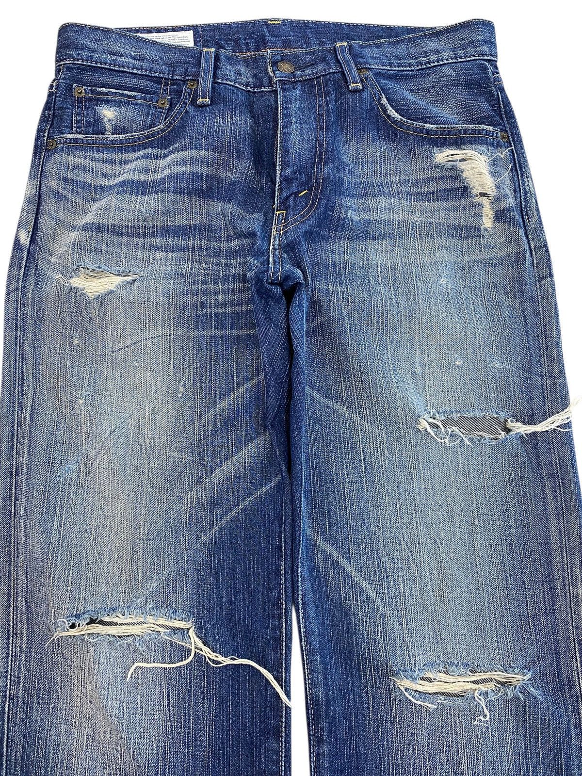 Edwin Edwin Ripped Faded Wash Style Straight Leg Jeans Size US 33 - 2 Thumbnail
