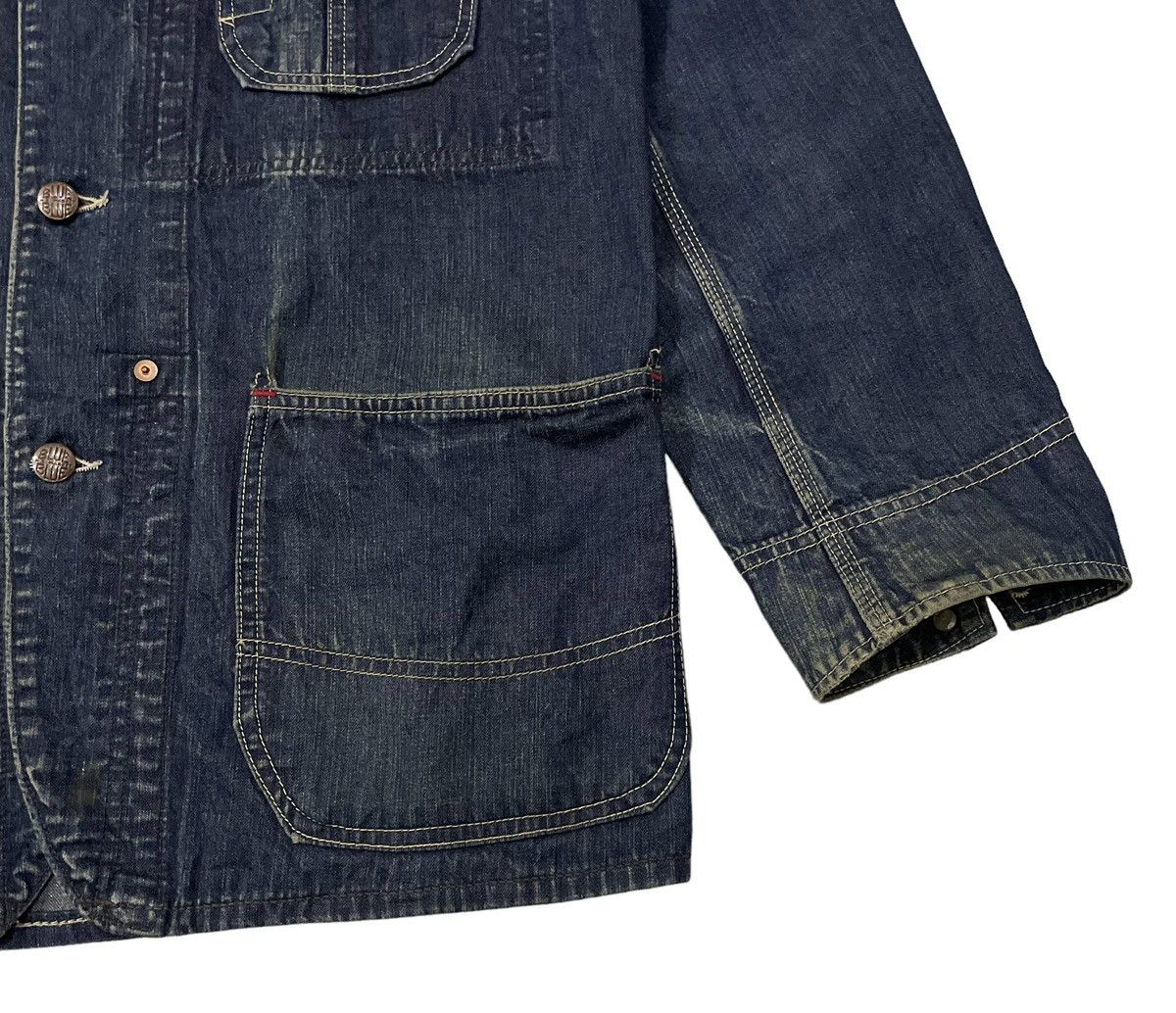 Blue Blue Japan Vintage Blue Blue Japan Arigato Denim Chore Jacket Size US S / EU 44-46 / 1 - 5 Thumbnail