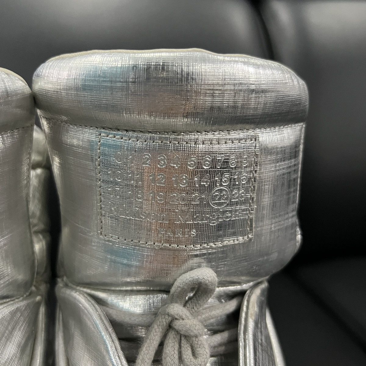Maison Margiela Maison Margiela “Future” Liquid Silver High-Top Sneakers Size US 7 / EU 40 - 24 Thumbnail