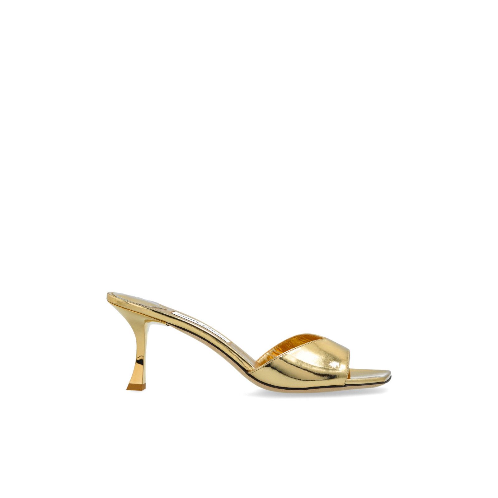JIMMY CHOO 'Skye' Gold Heeled Mules New & Authentic (Women's