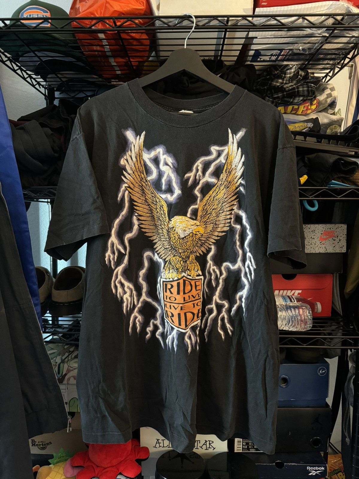 Calvin Klein × Vintage Vintage Ride to Live Live to Ride Tee Size US XL / EU 56 / 4 - 1 Thumbnail