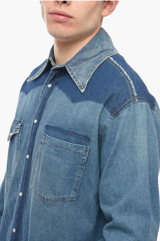 Maison Margiela o1y1124 Denim Shirt With Double Breast Pocket In Blue Size US M / EU 48-50 / 2 - 3 Thumbnail