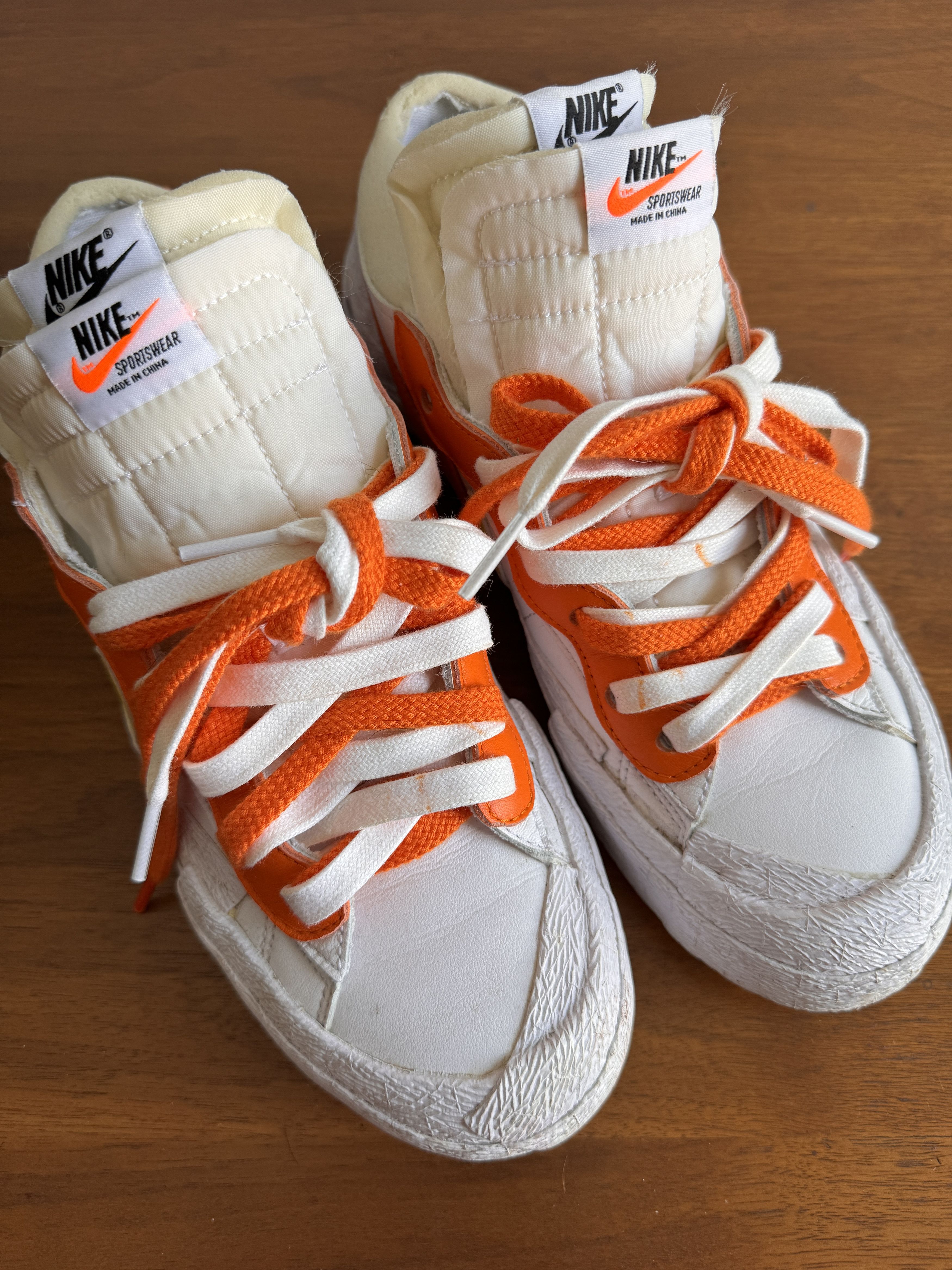 Nike × Sacai Nike x Sacai blazer low “white magma orange” Size US 7.5 / EU 40-41 - 12 Thumbnail