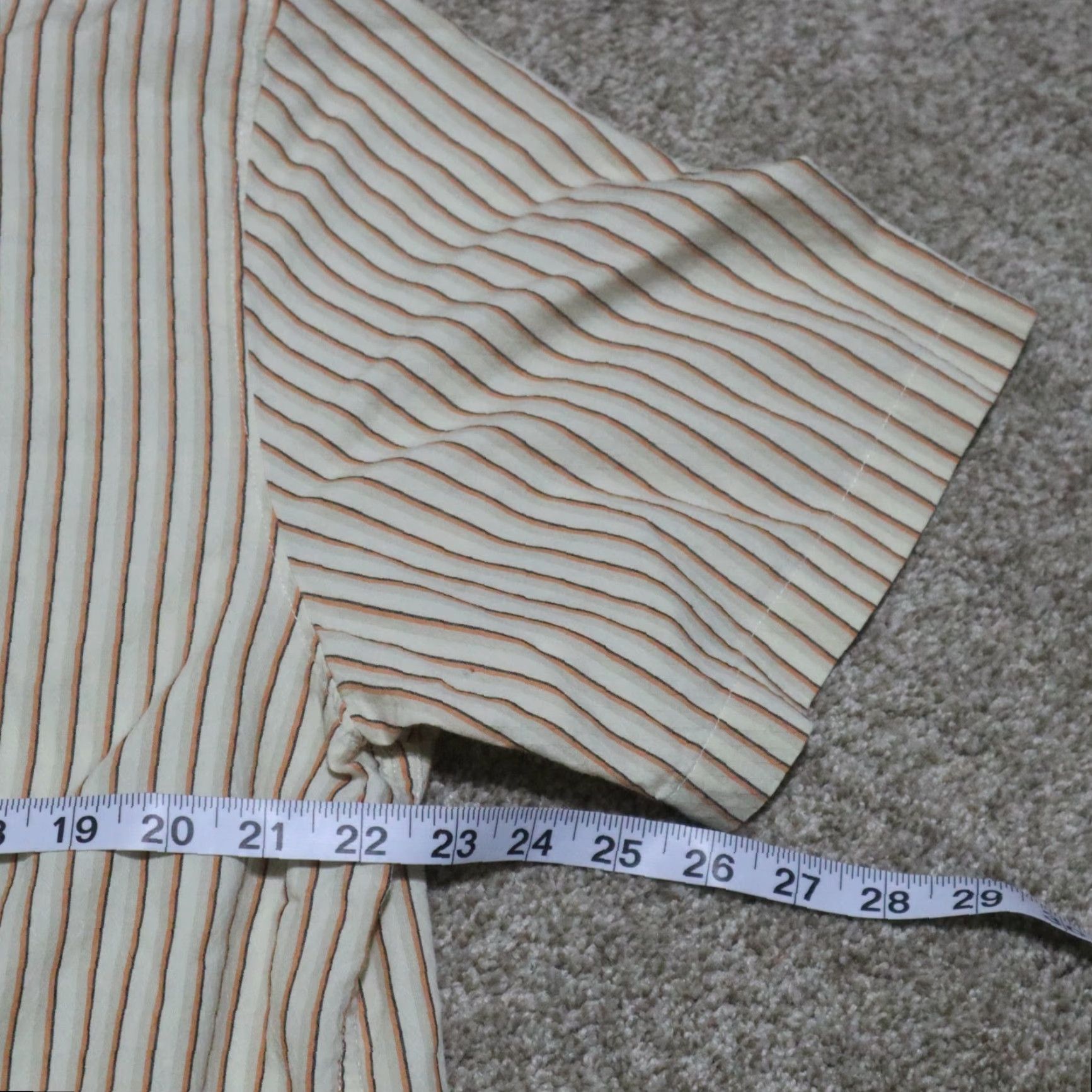 Chaps Chaps Shirt Mens L Cotton Short Sleeve Button-Down Striped Brown Cream Plaid Pattern 90s Style Size US L / EU 52-54 / 3 - 6 Thumbnail