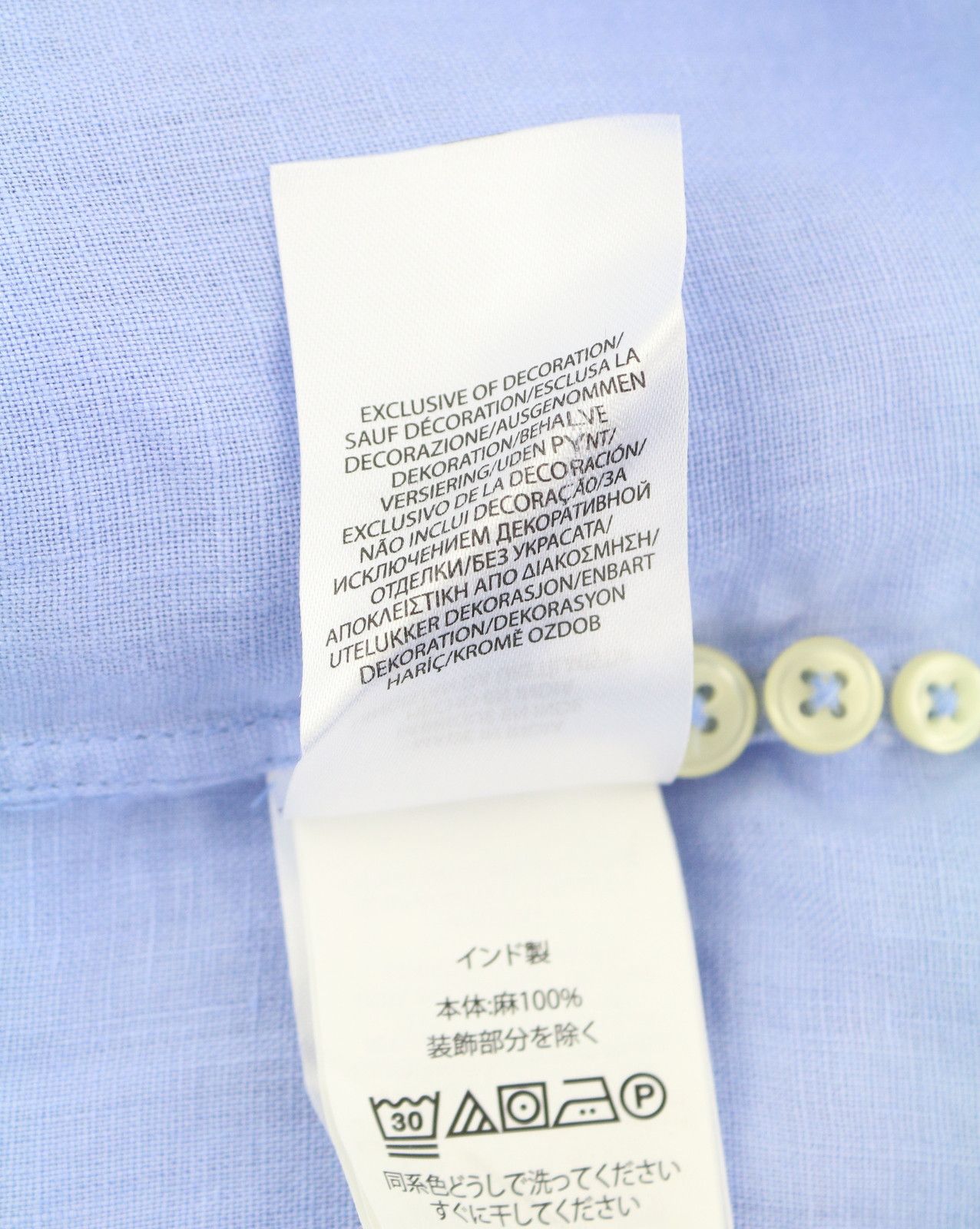 Ralph Lauren S Blue Linen Custom Fit Button-Down Neck Logo 87001 Size US S / EU 44-46 / 1 - 10 Thumbnail