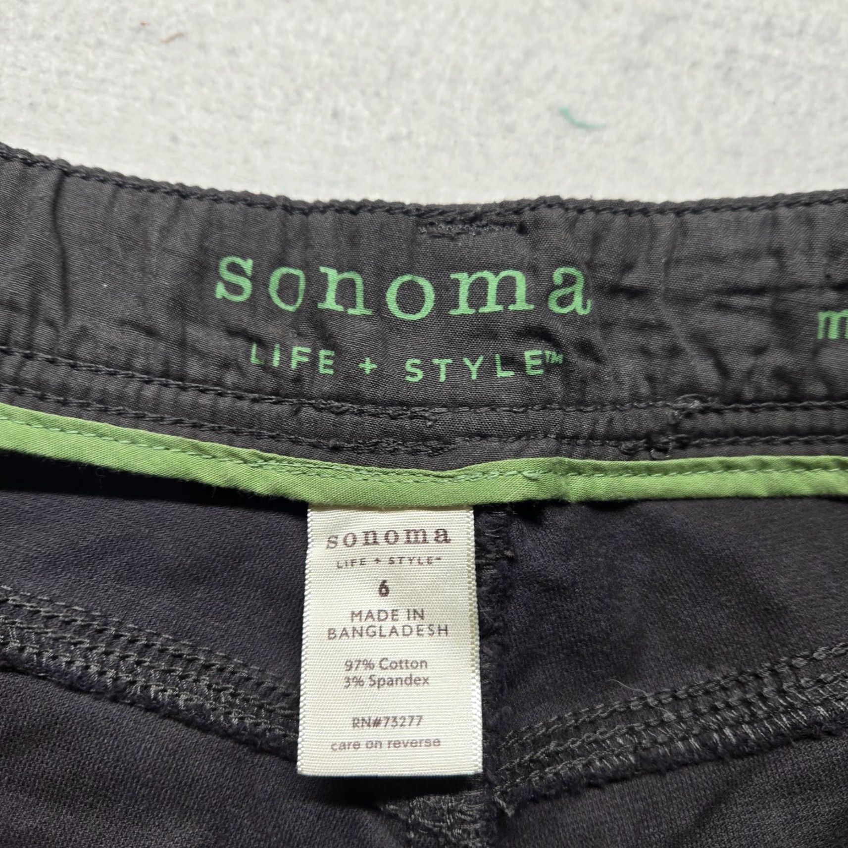 Vintage SONOMA Pants Chino Slim Mid Rise Black 6 Adult Pockets Button Classic Womens Size 28" / US 6 / IT 42 - 3 Thumbnail