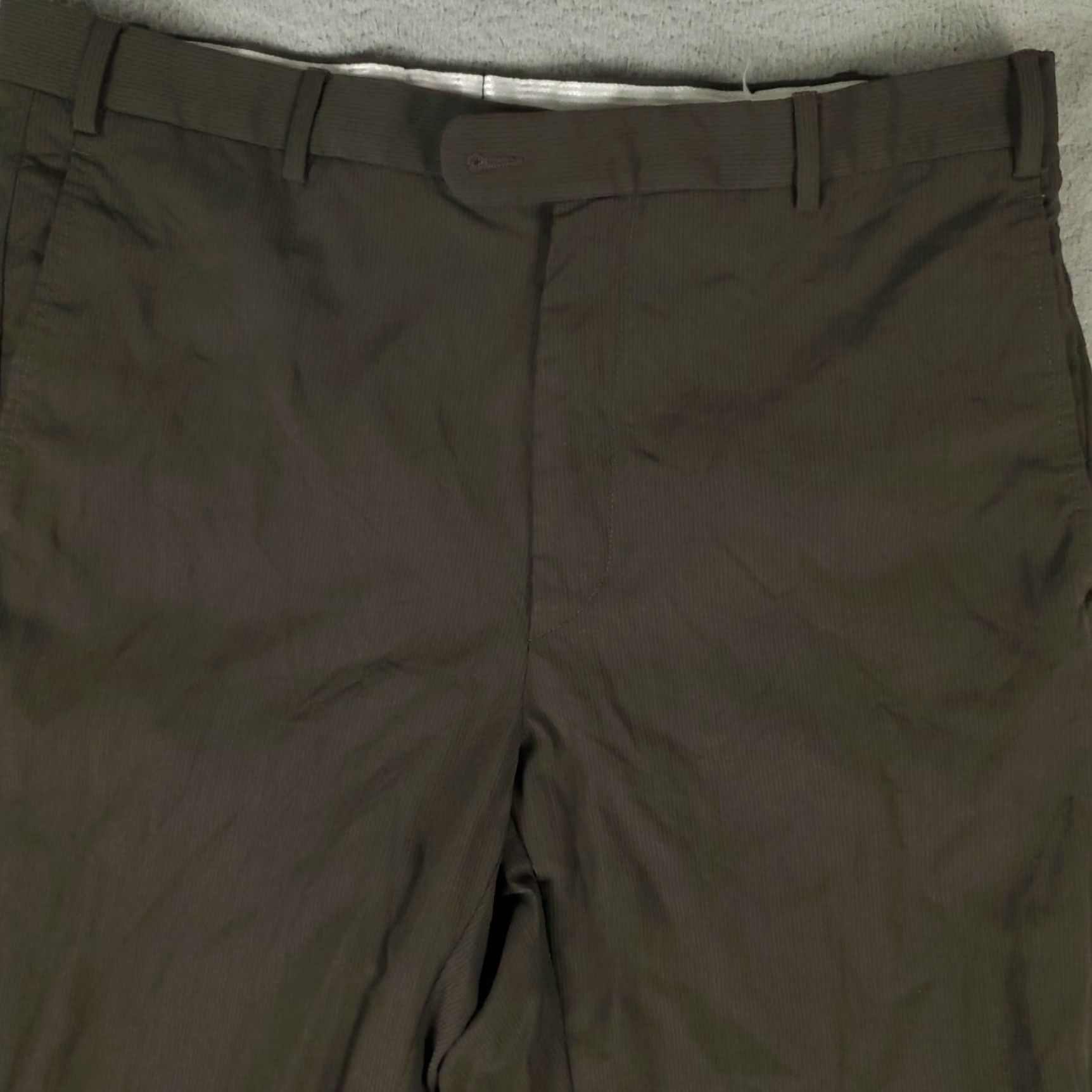 Zanella Zanella Pants Mens 36x26 Wool Dress Flat Front Brown Chino Trousers Regular Straight Size US 36 / EU 52 - 2 Thumbnail