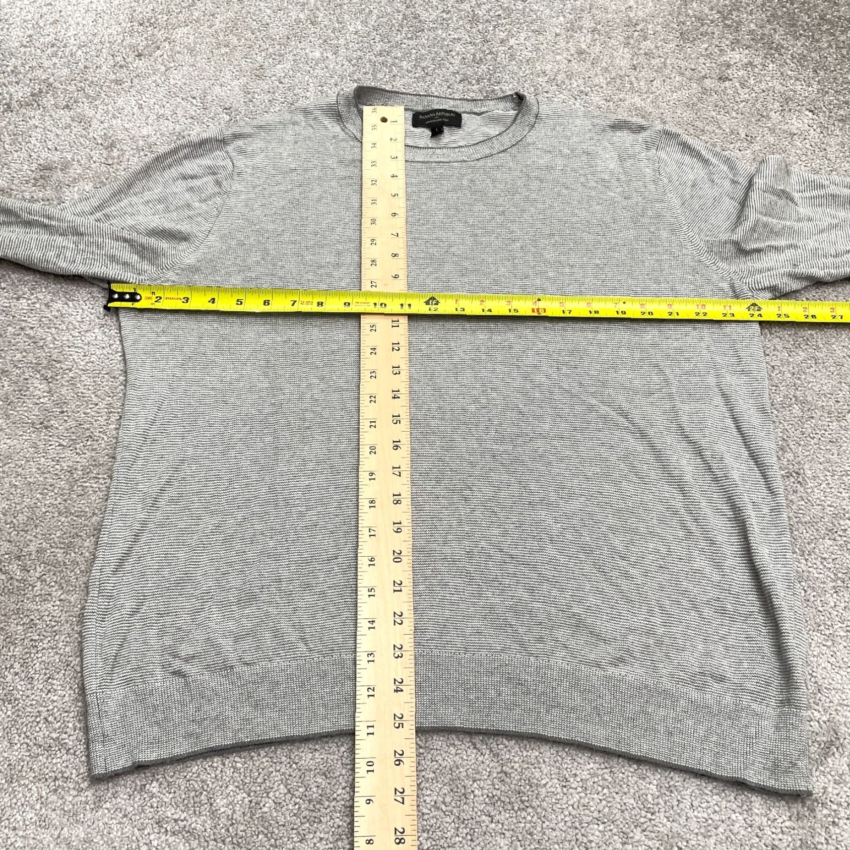 Banana Republic Banana Republic Premium Luxe Yard Men Large Gray Crew Neck Pullover Sweater Knit Size US L / EU 52-54 / 3 - 7 Thumbnail