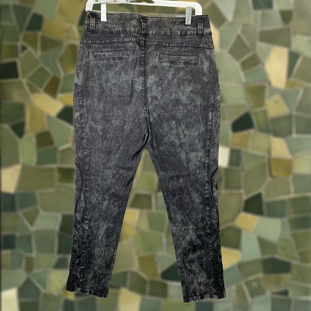 Soft Surroundings NWOT Soft Surroundings Jeans - Womens Size 8 Black Mottled Bedazzled Boho Denim Size 30" / US 8 / IT 44 - 1 Thumbnail