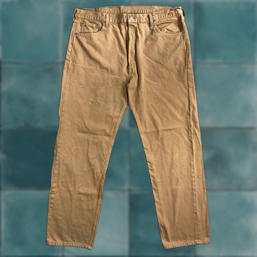 Levi's VINTAGE Levi's 501 Jeans Mens Straight 42x32 Beige Brown 90s USA 501 Series Size US 42 / EU 58 - 1 Thumbnail