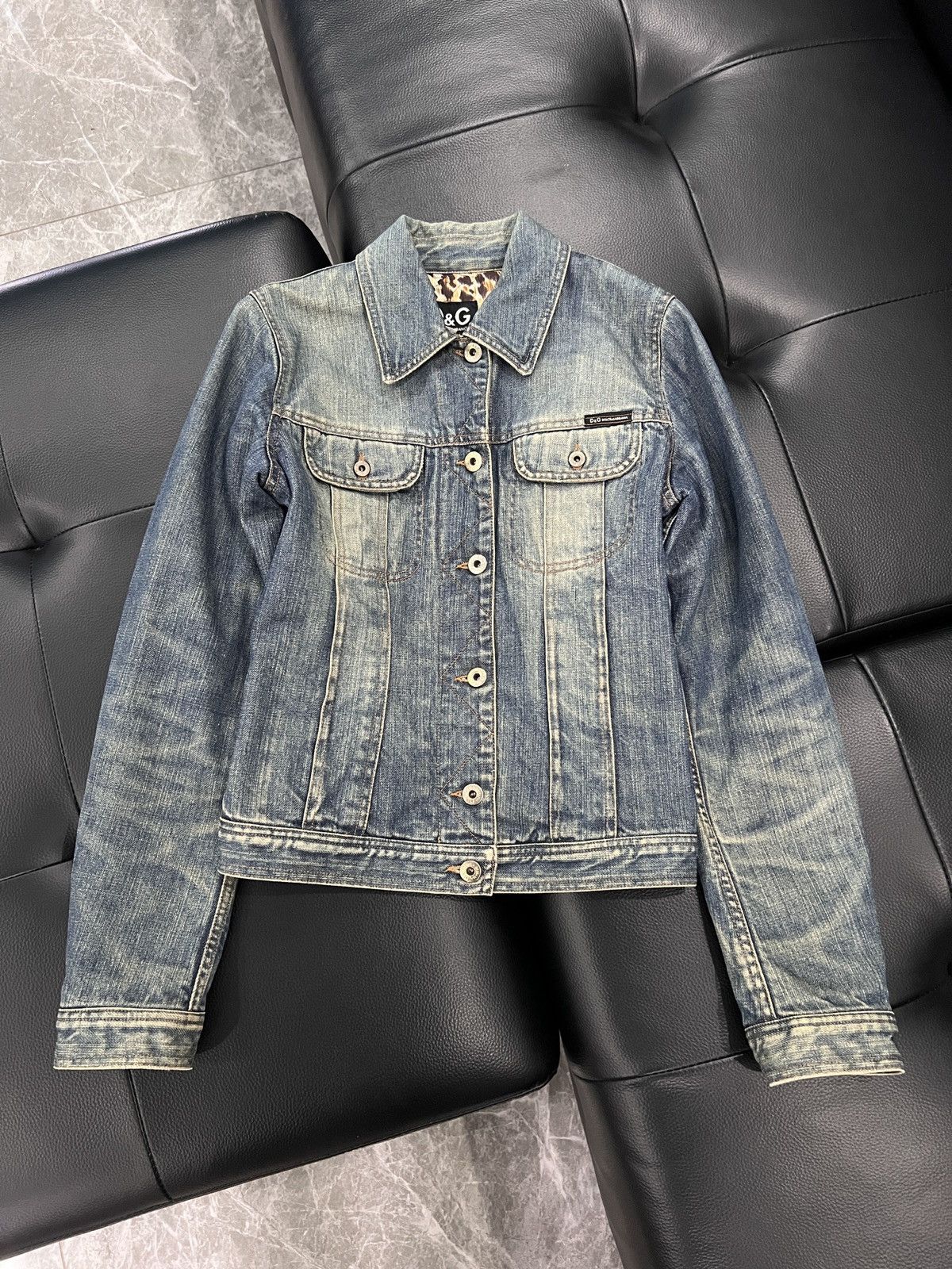 Dolce & Gabbana Dolce & Gabbana D&G 2004 Leopard Lined Denim Jacket Size US XS / EU 42 / 0 - 1 Thumbnail