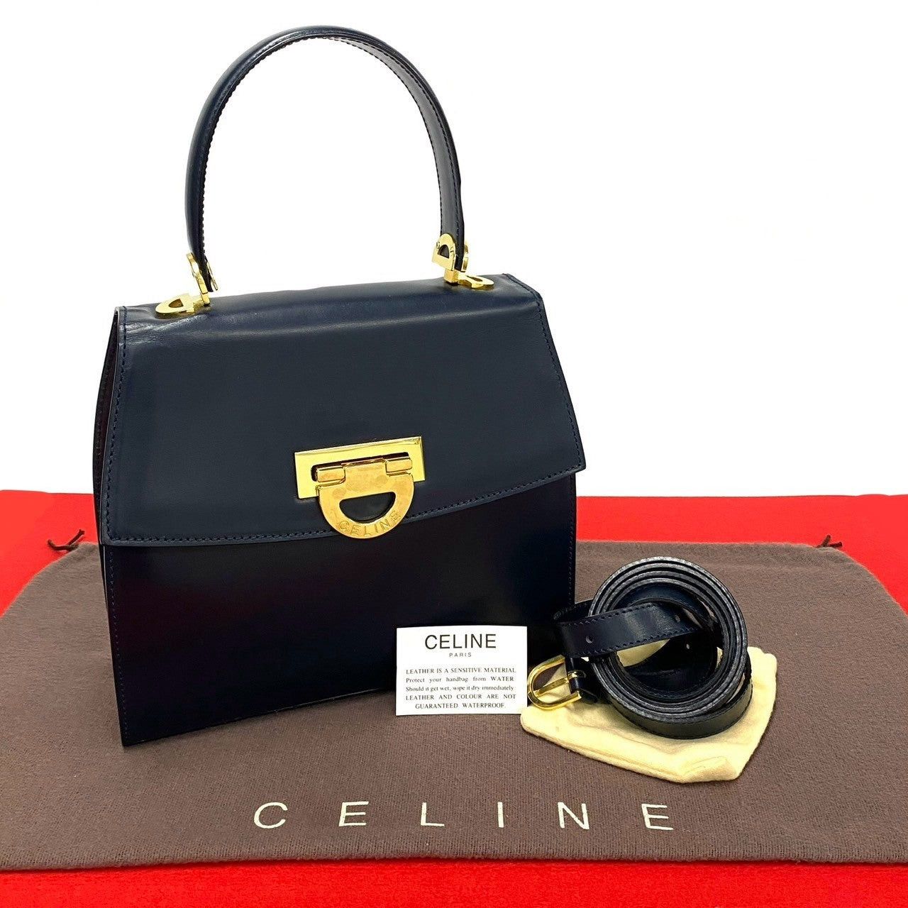 Celine Shoulder Bag Blue Leather