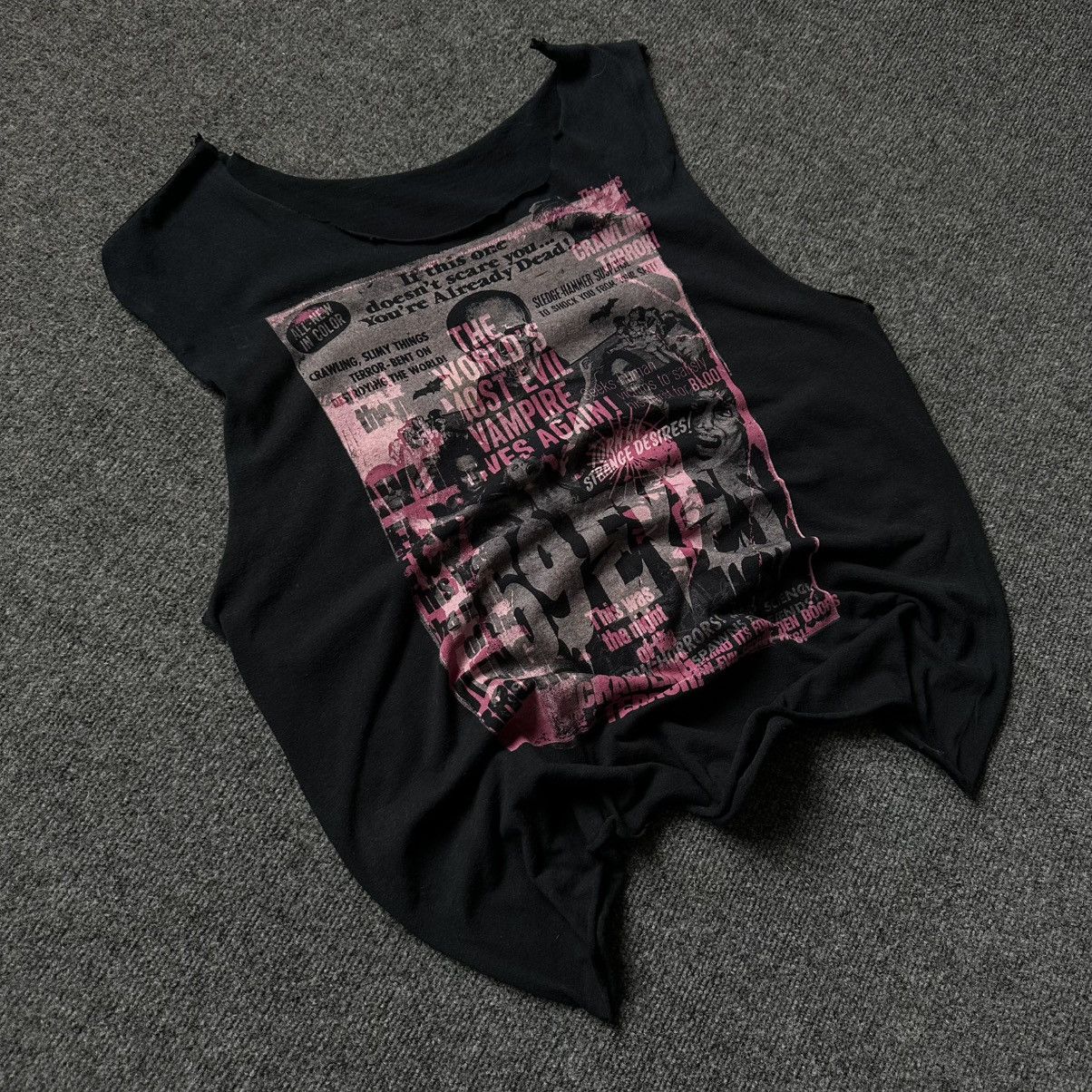 Issey Miyake VTG Punk 69 Eyes Tank Top Sleeve Grunge Pop Rave 67 00s USA Size US L / EU 52-54 / 3 - 2 Thumbnail