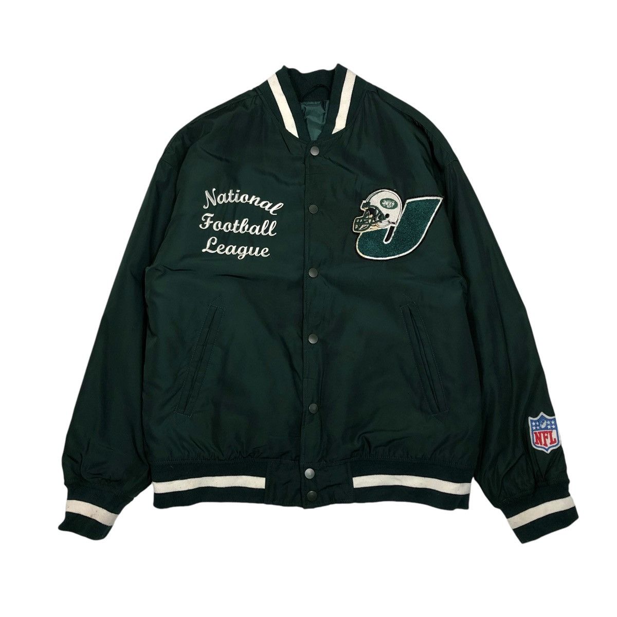 🔥VINTAGE BOMBER JACKET NFL NEW YORK JETS BIG LOGO