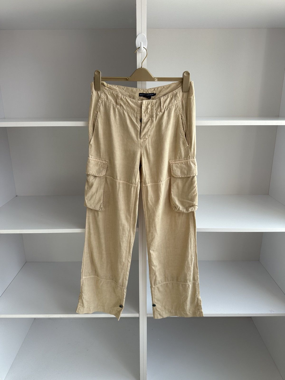 Vintage Vintage Polo Ralph Lauren Woman Linen Cargo Pants Size 30" / US 8 / IT 44 - 1 Thumbnail