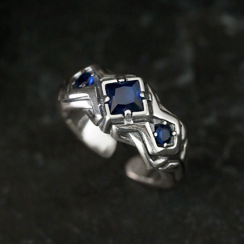 VIBE Men's Vintage Open Sapphire Ring Size ONE SIZE - 1 Thumbnail