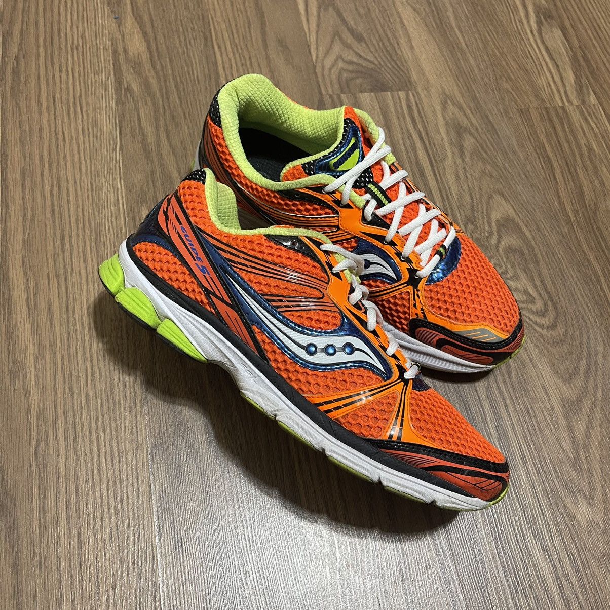 Saucony RARE 2012 Men’s Saucony Guide 5 Running Shoes Orange Green Size US 12 / EU 45 - 5 Thumbnail