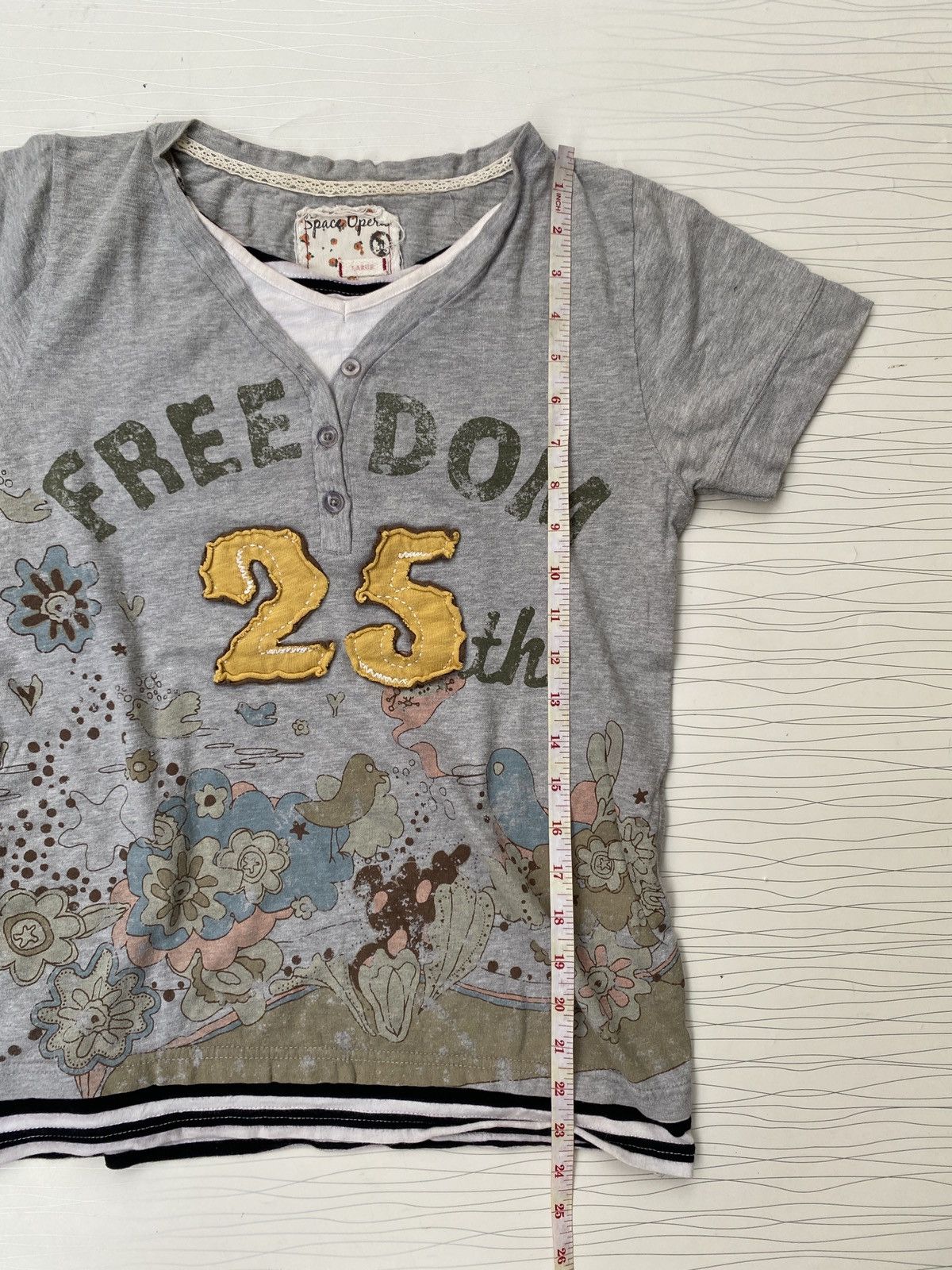 Japanese Brand Japanese Double Layer Freedom POEM Patch Emboireded TEE Size US L / EU 52-54 / 3 - 9 Thumbnail