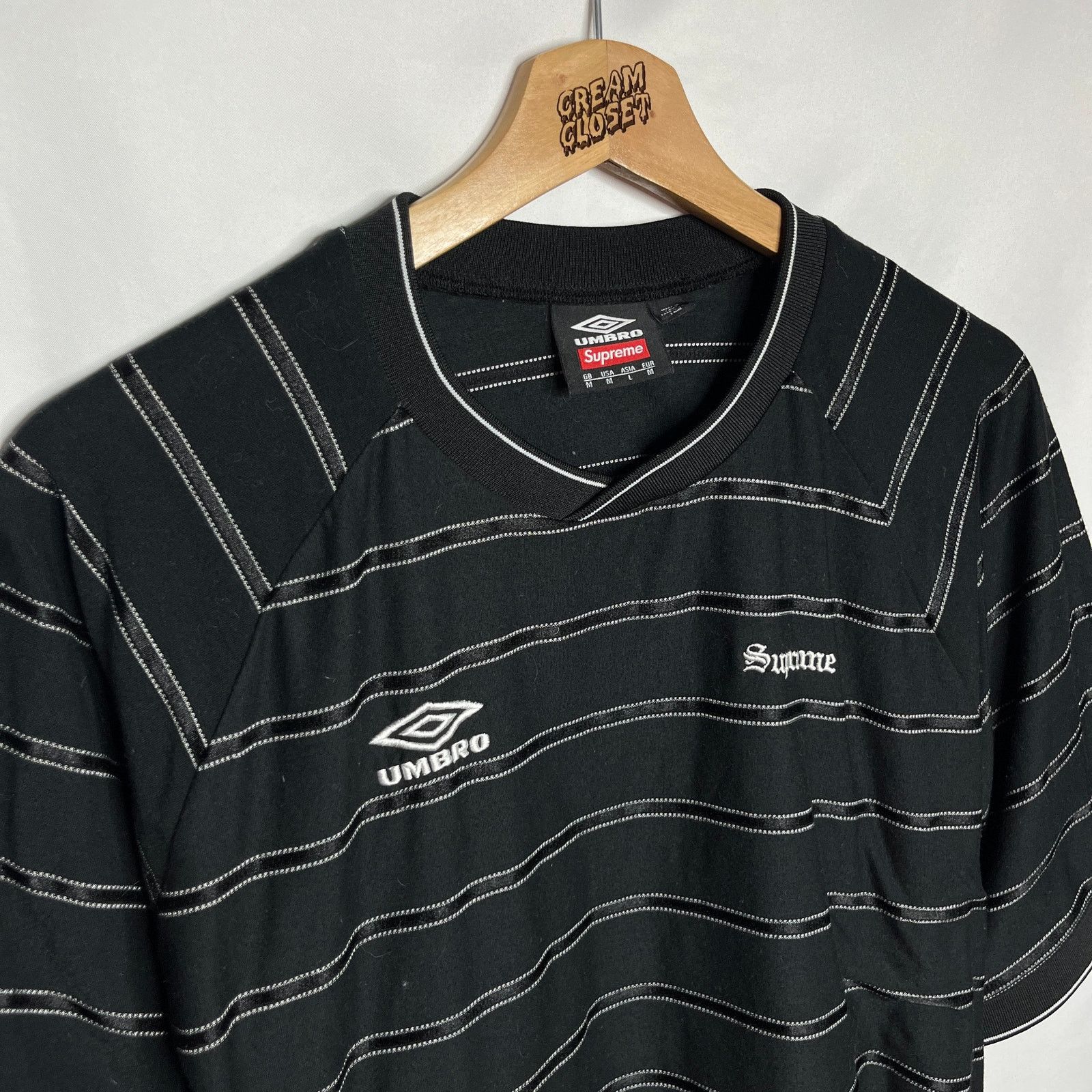 SS25 2025 Supreme NYC x Umbro Stripe Soccer Jersey Tee M