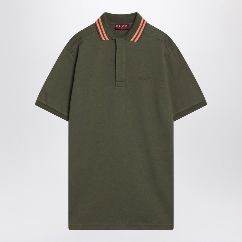 Gucci Gucci Moss Green Polo In Cotton Blend Size US S / EU 44-46 / 1 - 1 Thumbnail