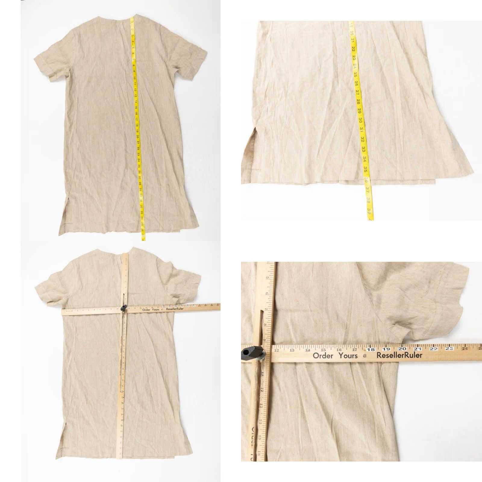 Theory Theory Womens Medium Beige Short Sleeve Shift Dress Size M / US 6-8 / IT 42-44 - 8 Thumbnail