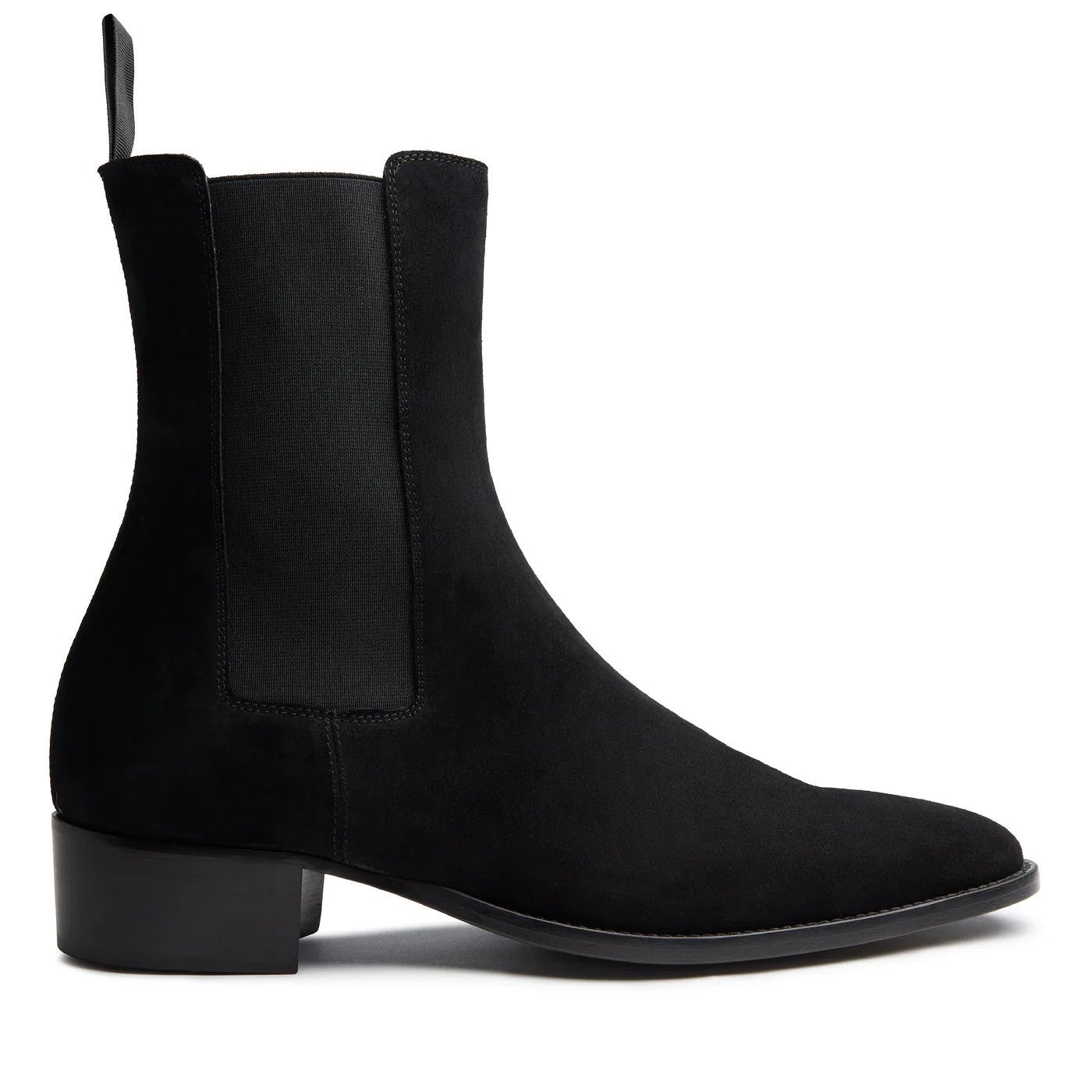 image of From The First Stefano 40Mm Short Chelsea Boot - Black Suede, Men's (Size 9)