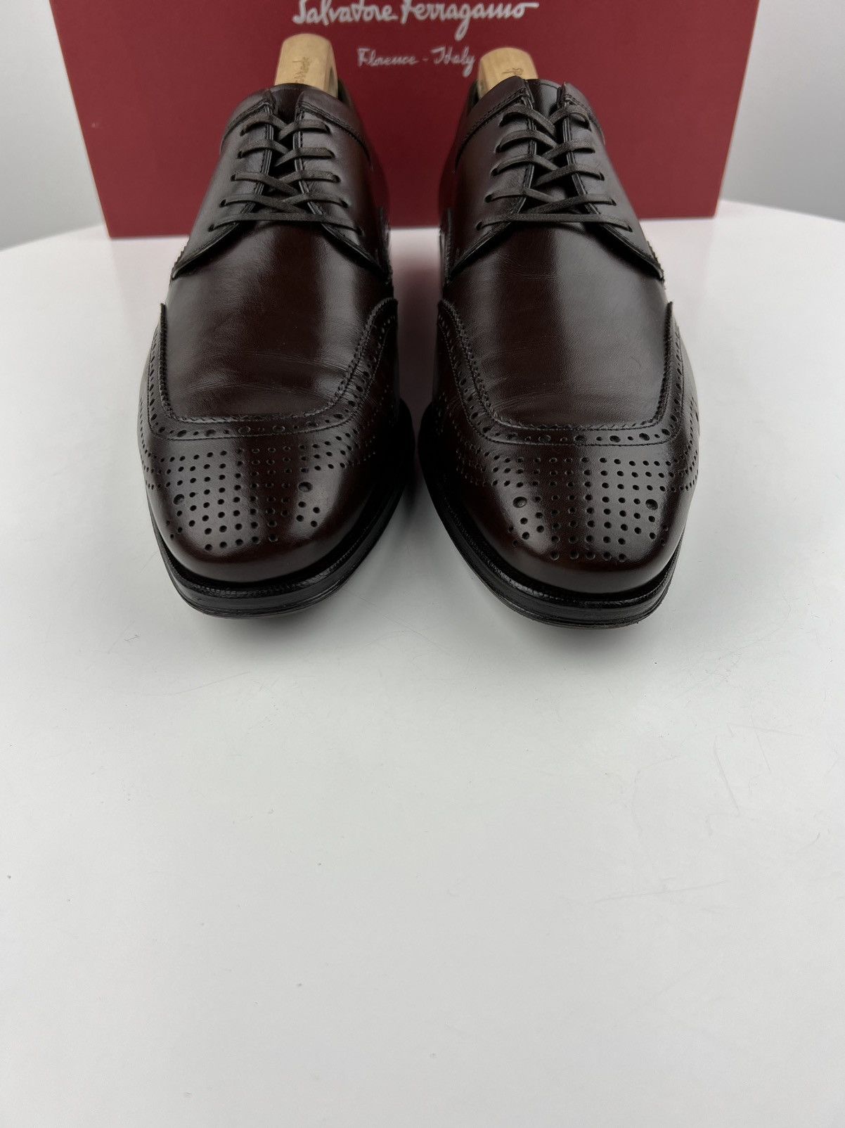 Salvatore Ferragamo SALVATORE FERRAGAMO Derby Leather Shoes MURANO Perforated Size US 8.5 / EU 41-42 - 5 Thumbnail