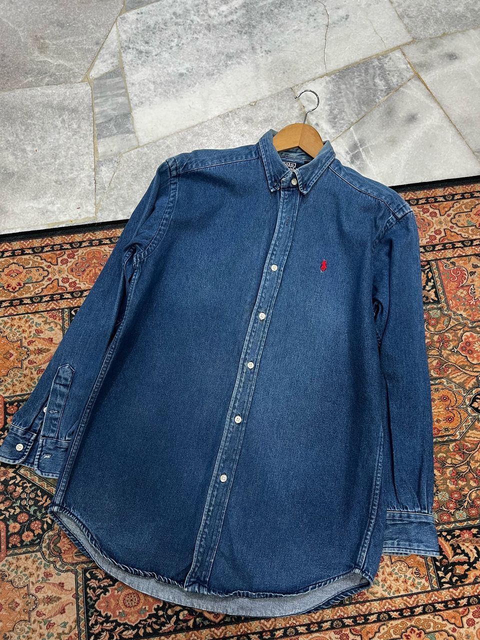Polo Ralph Lauren Vintage 90’s Polo Ralph Lauren Denim Shirt Size US L / EU 52-54 / 3 - 1 Thumbnail