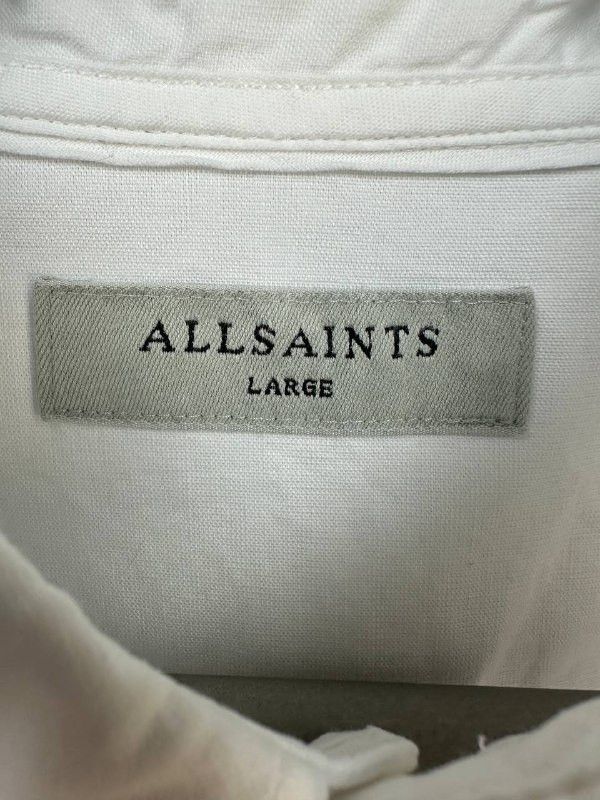 Allsaints ALLSAINTS Hawthorne LS Shirt Poplin Cotton White Button Up Size US L / EU 52-54 / 3 - 10 Thumbnail