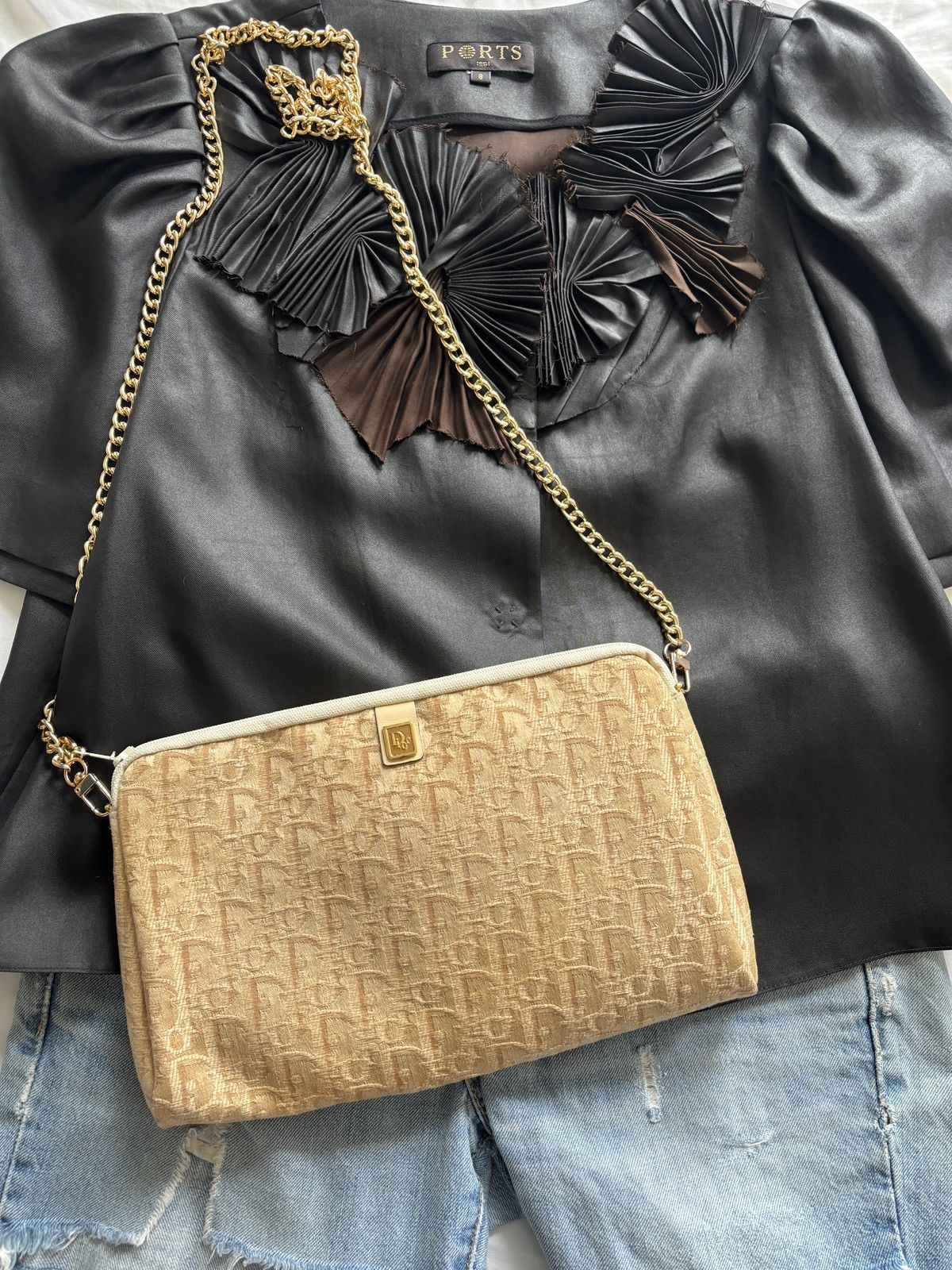 Dior Christian Dior raffia pouch with Woven monogram Size ONE SIZE - 3 Thumbnail
