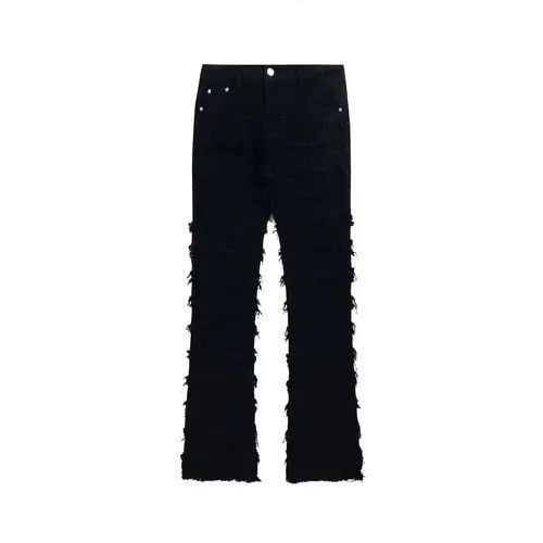Designer × Vintage punk damaged flared ripped jeans Size US 34 / EU 50 - 4 Thumbnail
