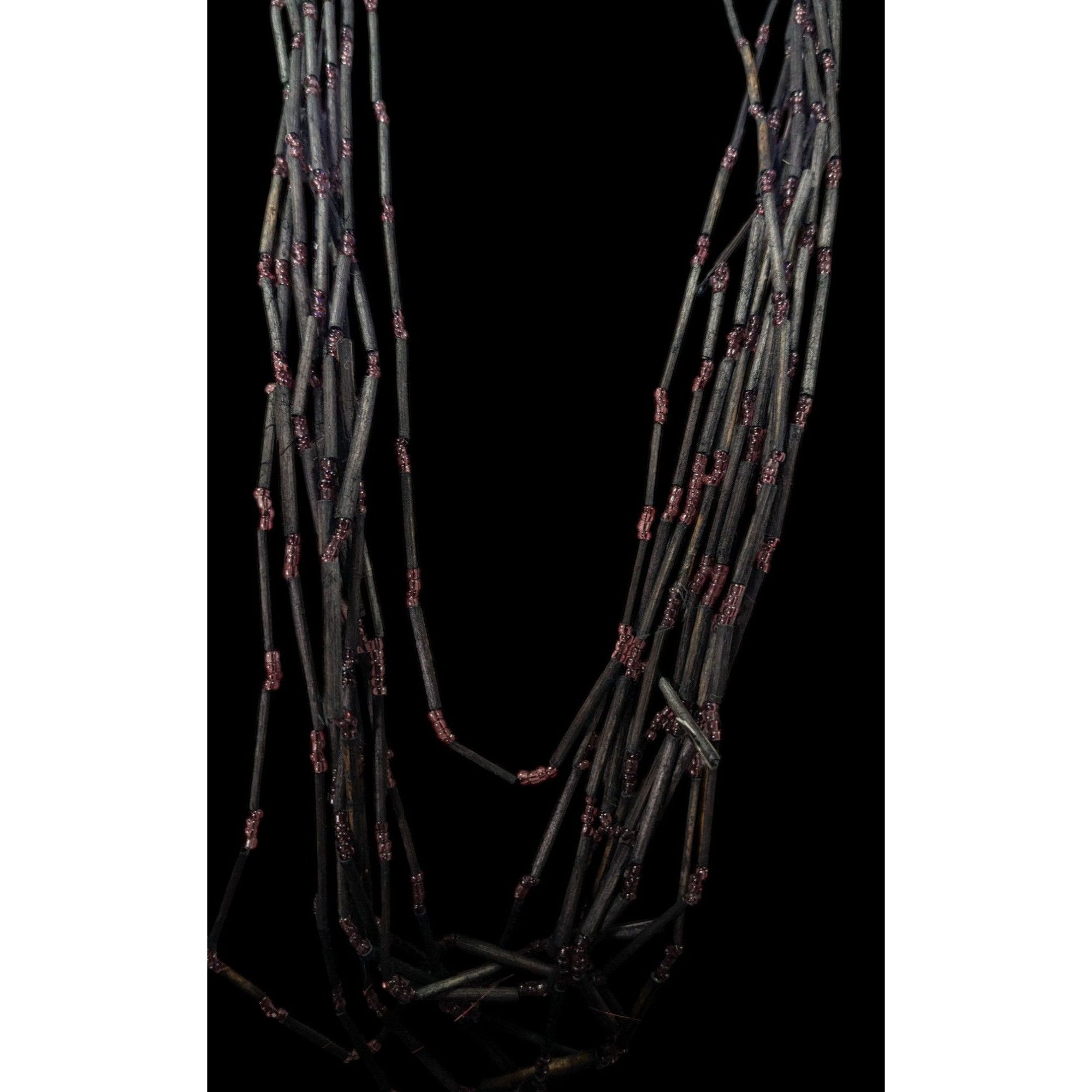 Other Vintage Black Wood And Glass Multistrand Necklace Size ONE SIZE - 7 Thumbnail