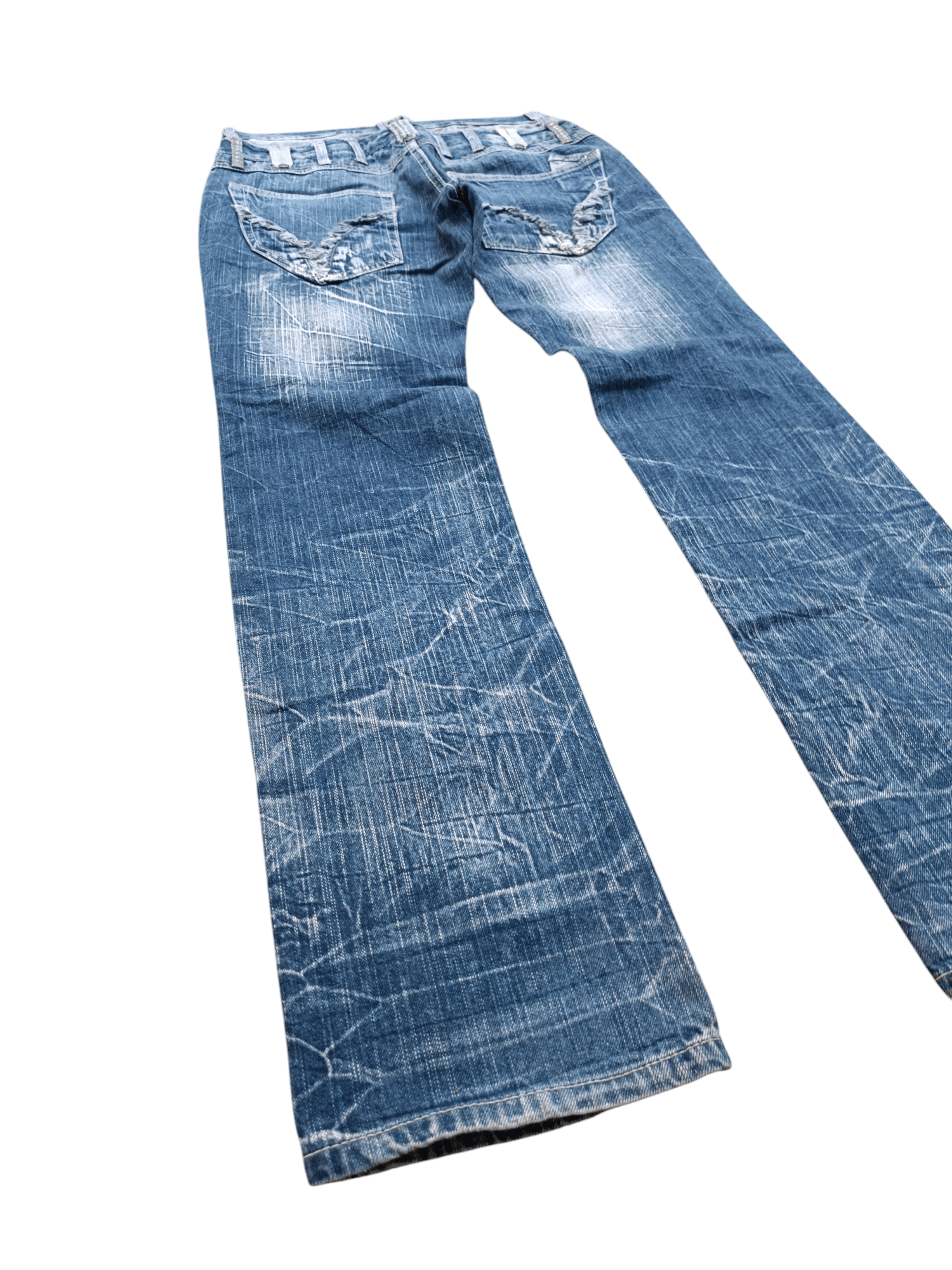 Japanese Brand FLARED 🔥 BLOW BY BLUE FLASH FADED JEANS Size US 31 - 1 Thumbnail